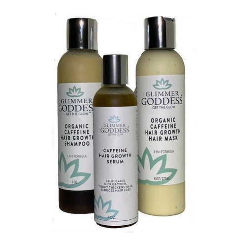 Organic Caffeine Hair Growth Trio - Shampoo, Conditioner & Treatment Set