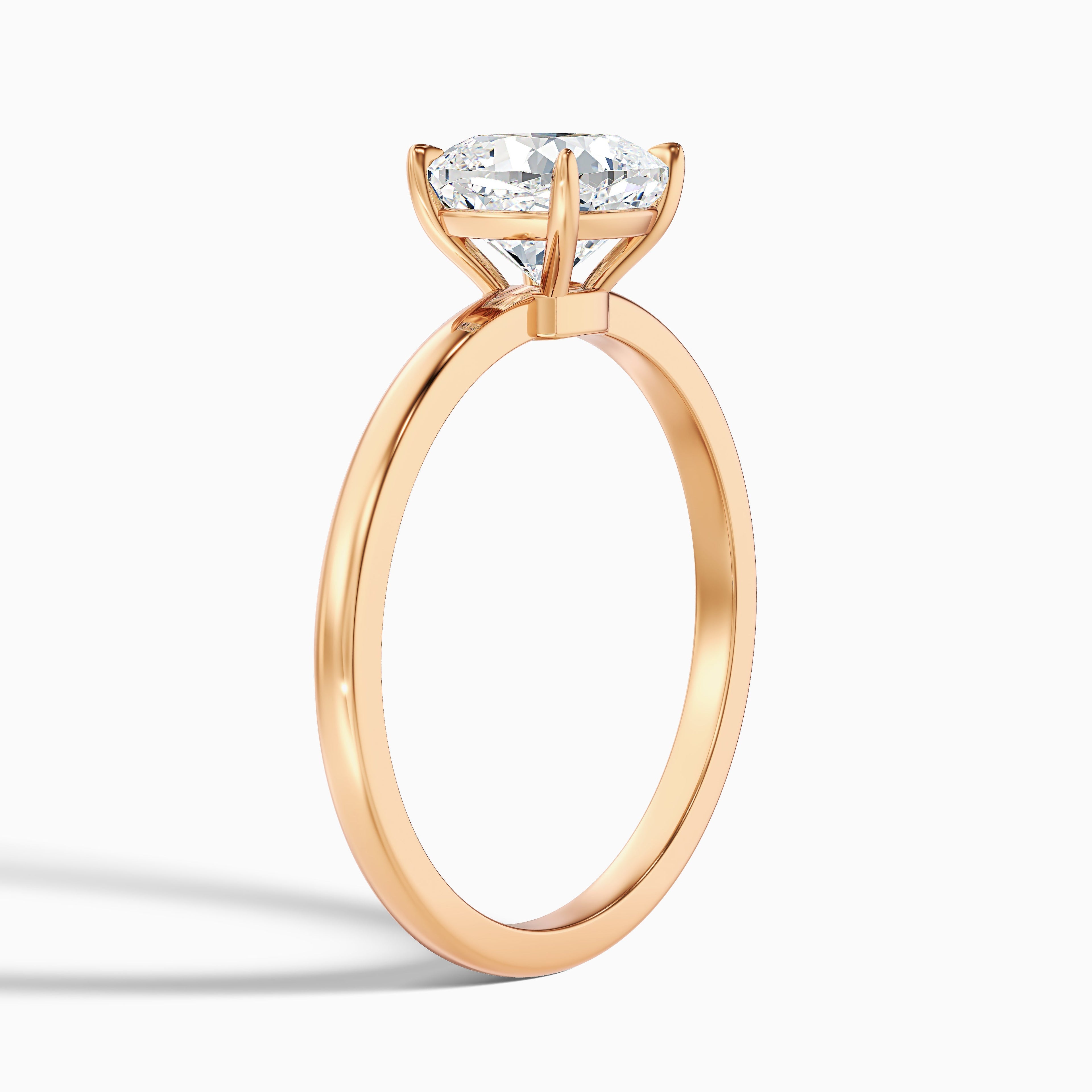 Harly 3 Carat Cushion Cut Low Profile Solitaire Lab Grown Diamond Ring in 10k Rose Gold