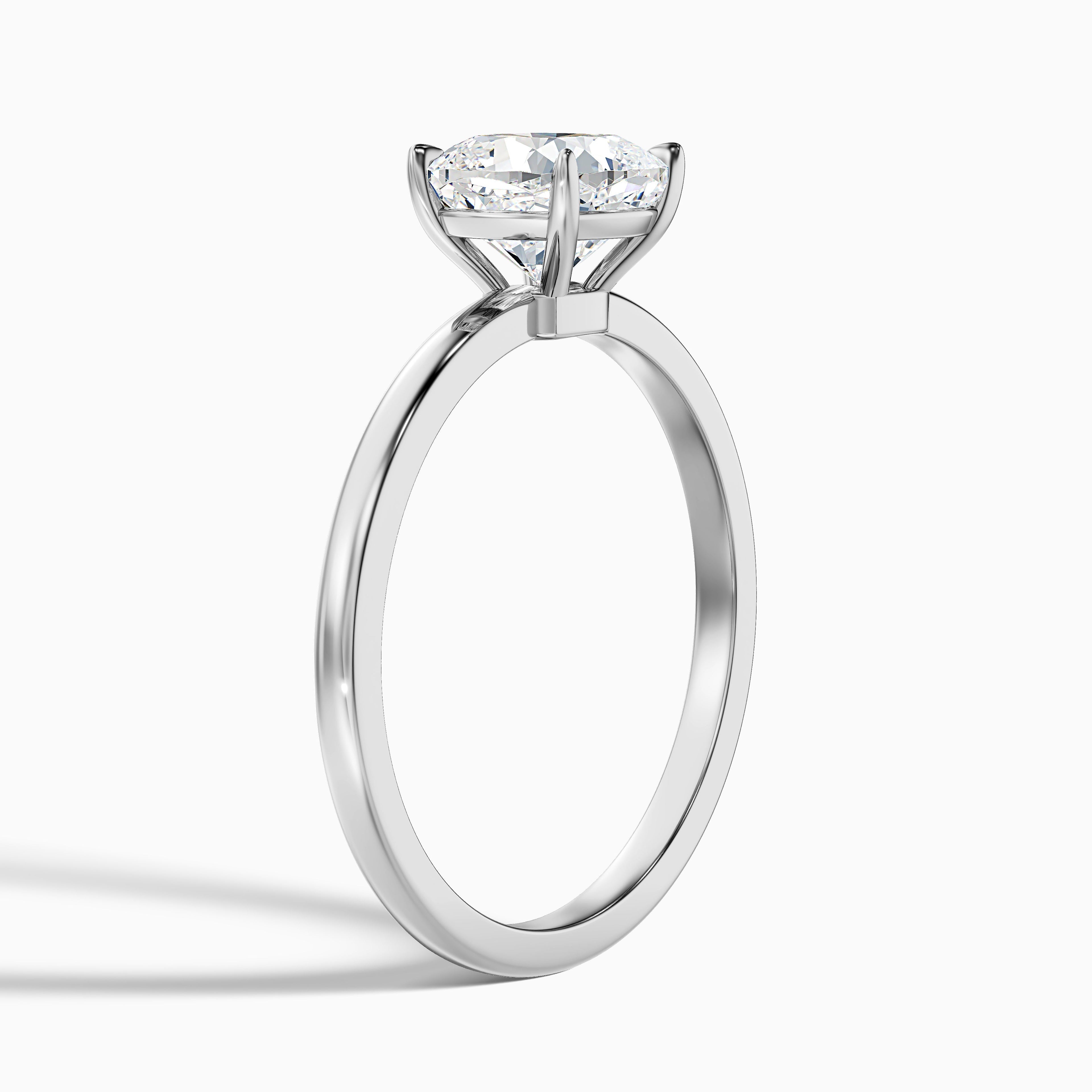 Chaya 2.5 Carat Cushion Cut Low Profile Solitaire Moissanite Diamond Ring in 10k Rose Gold