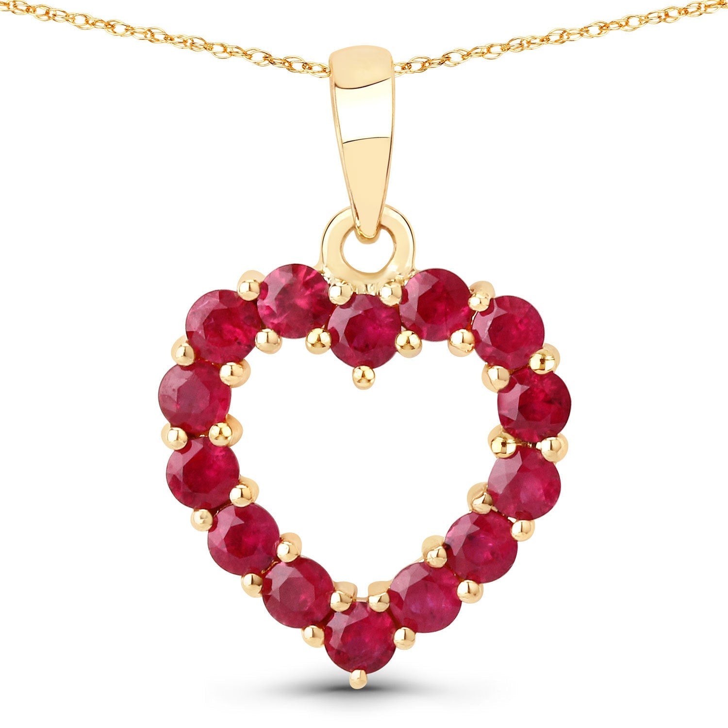 0.43 Carat Genuine Ruby 10K Yellow Gold Pendant DestGlow