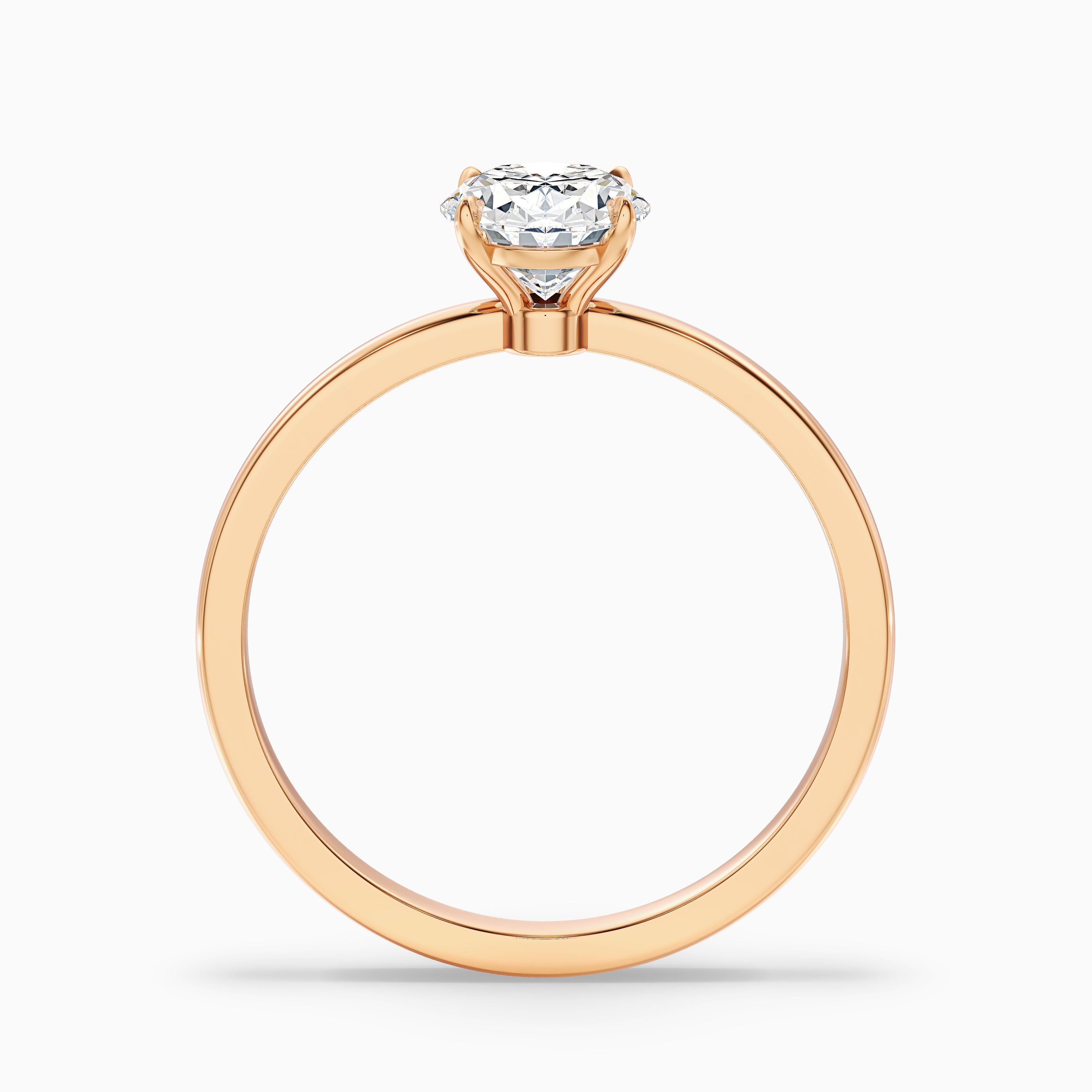 Kaley 3 Carat Oval Cut Low Profile Solitaire Lab Grown Diamond Ring in 10k White Gold