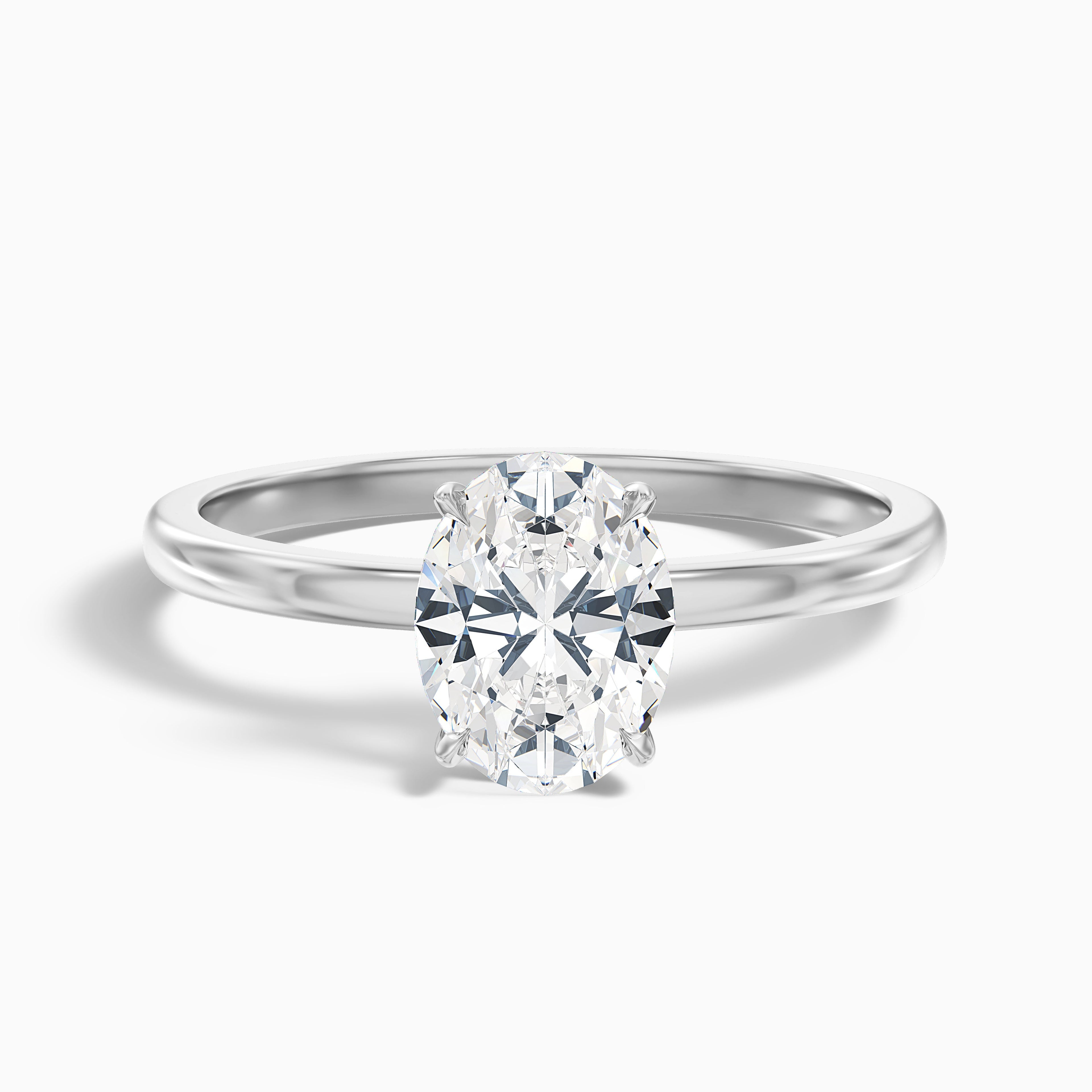 Ayana 5 Carat Oval Cut Low Profile Solitaire Moissanite Diamond Ring in 925 Sterling Silver
