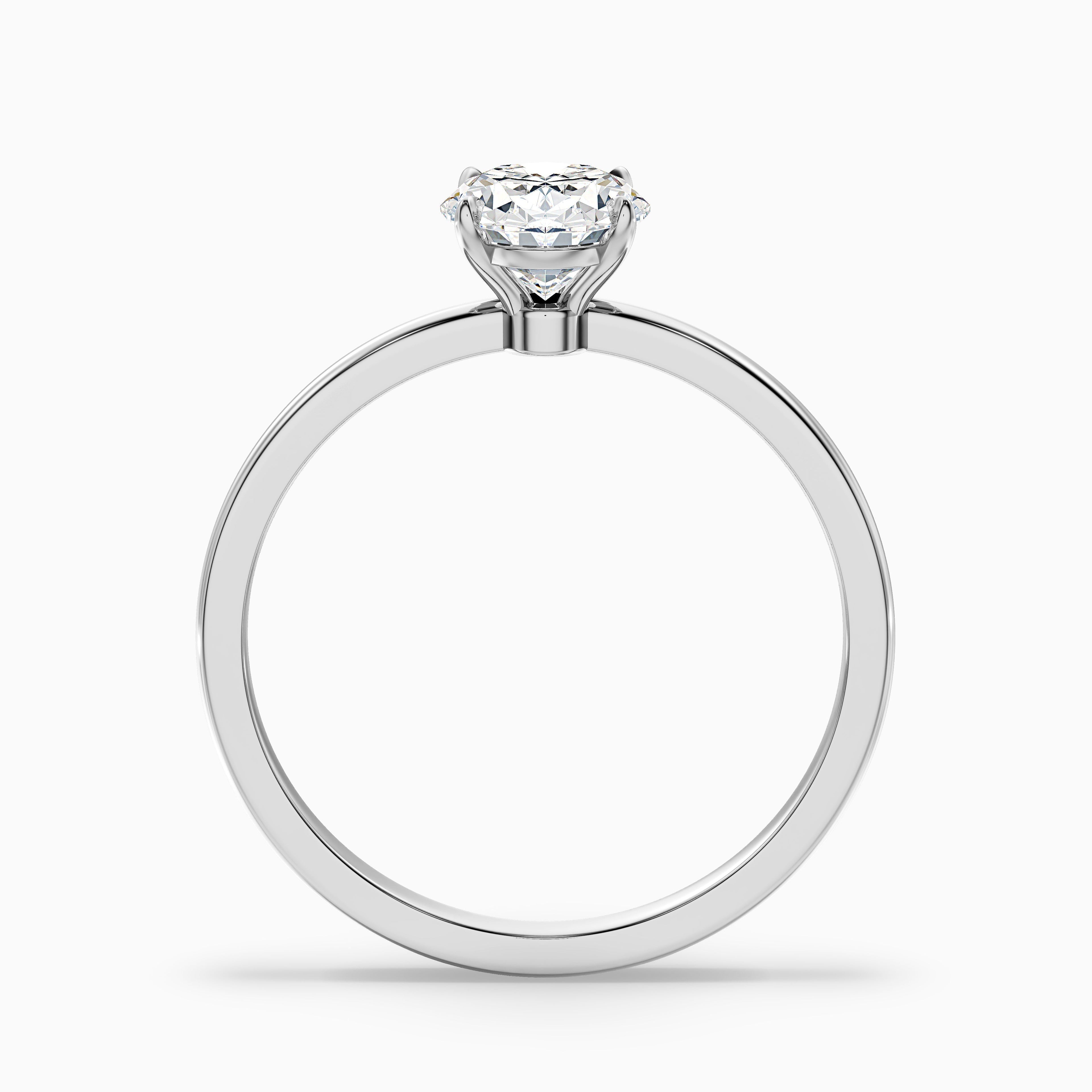 Ayana 3.5 Carat Oval Cut Low Profile Solitaire Moissanite Diamond Ring in 925 Sterling Silver