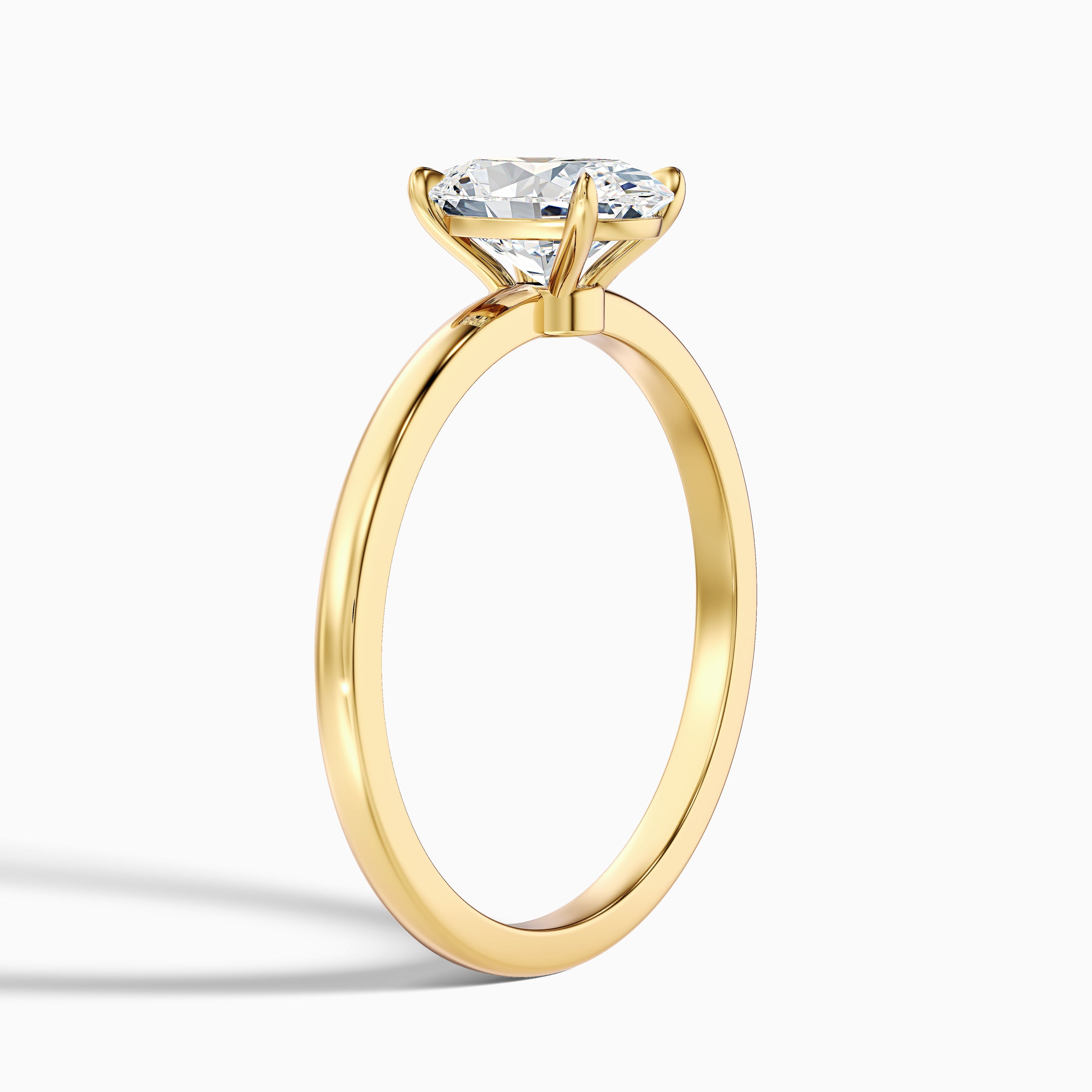 Kaley 4.5 Carat Oval Cut Low Profile Solitaire Lab Grown Diamond Ring in 18k White Gold