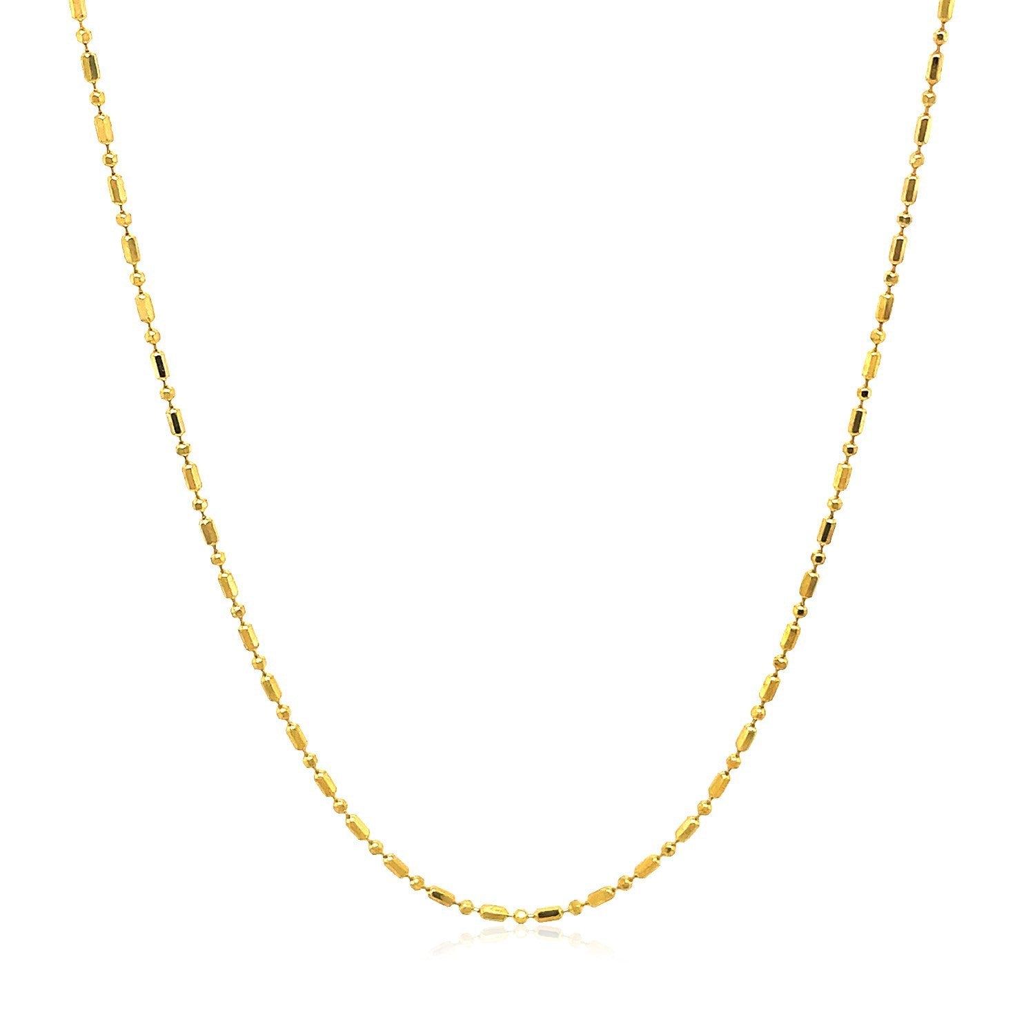14k Yellow Gold Diamond-Cut Bead Chain 1.0mm by Bids.com