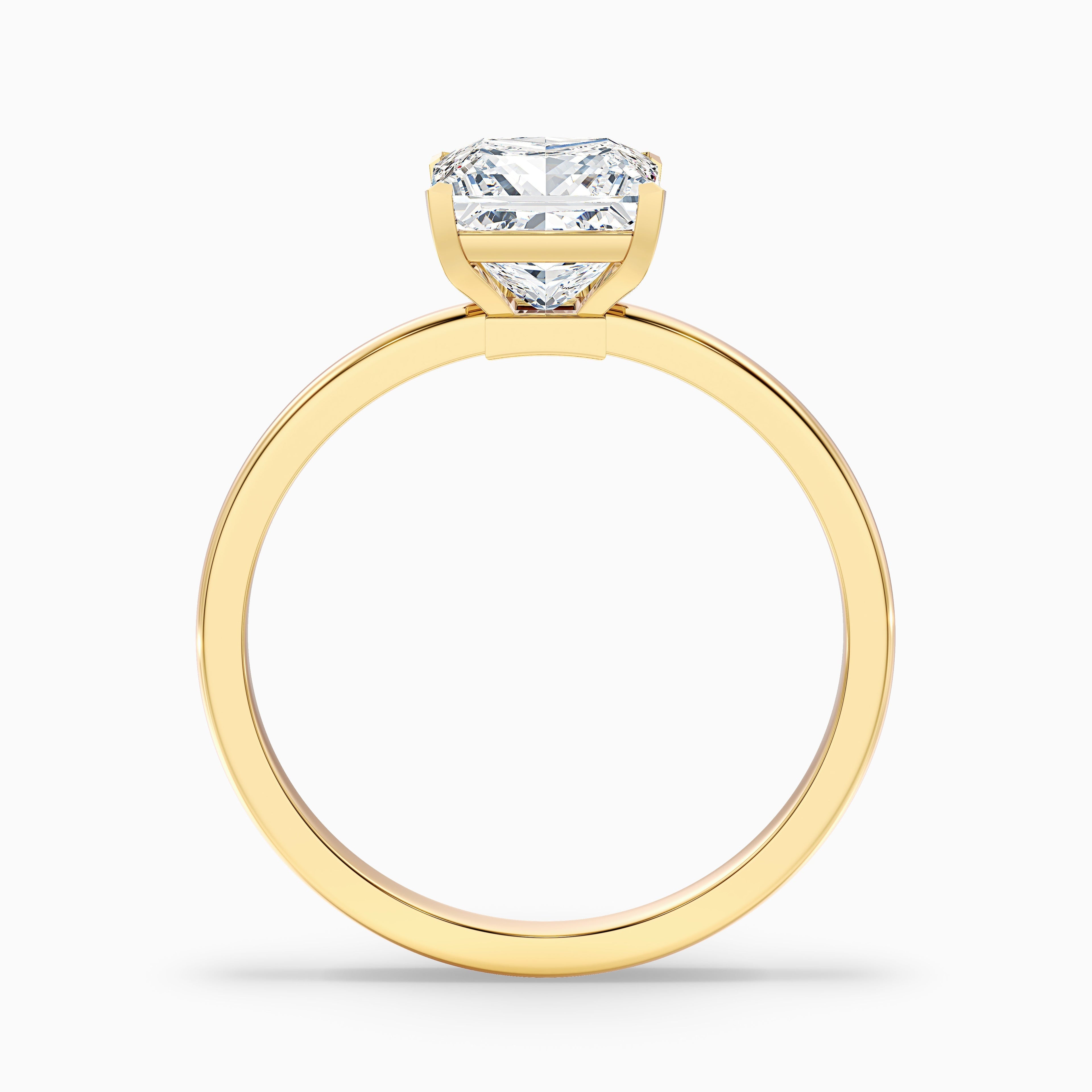 Nasya 4.5 Carat Princess Cut Low Profile Solitaire Lab Grown Diamond Ring in 18k Yellow Gold