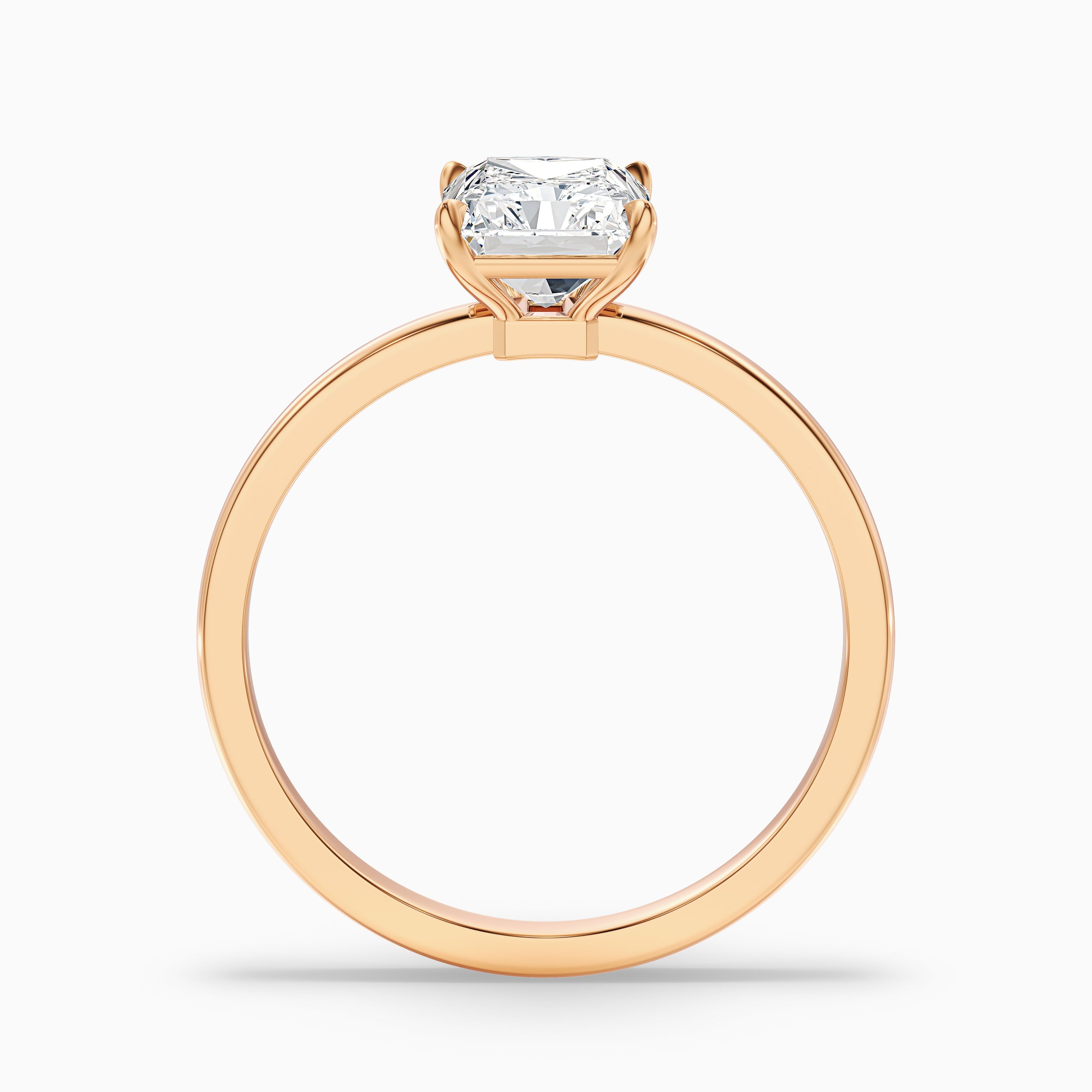 Qiana 2 Carat Radiant Cut Low Profile Solitaire Lab Grown Diamond Ring in Platinum