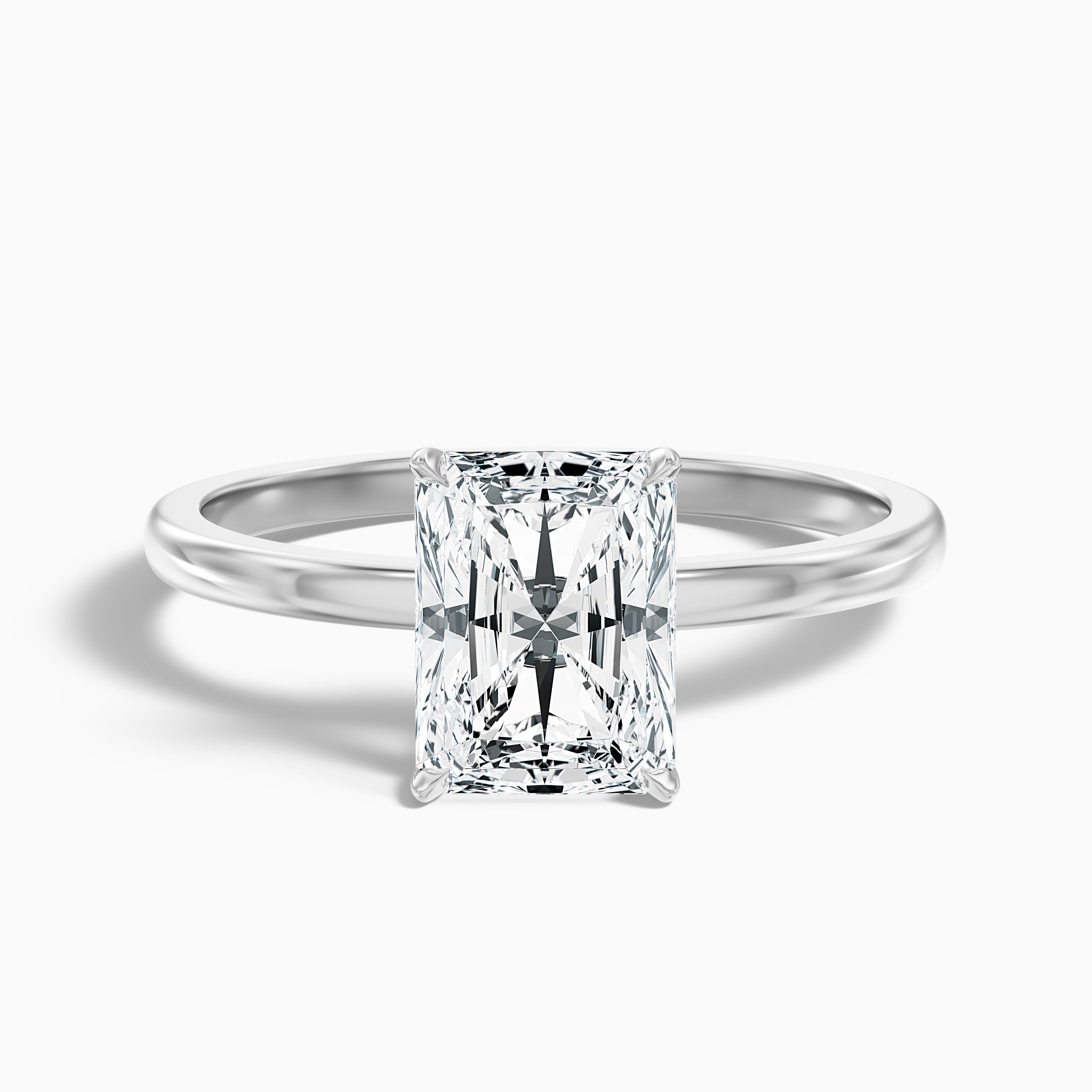 Qiana 1 Carat Radiant Cut Low Profile Solitaire Lab Grown Diamond Ring in 10k Rose Gold