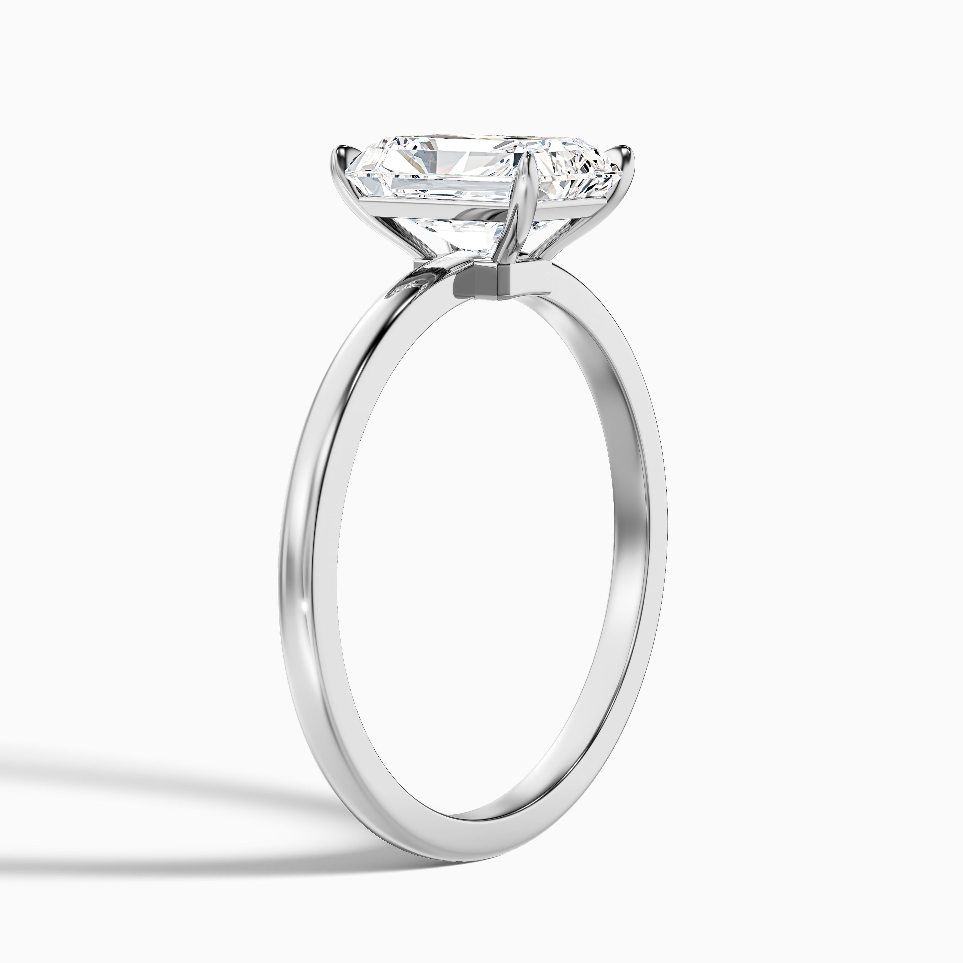 Avery 4.5 Carat Radiant Cut Low Profile Solitaire Moissanite Diamond Ring in 10k Rose Gold