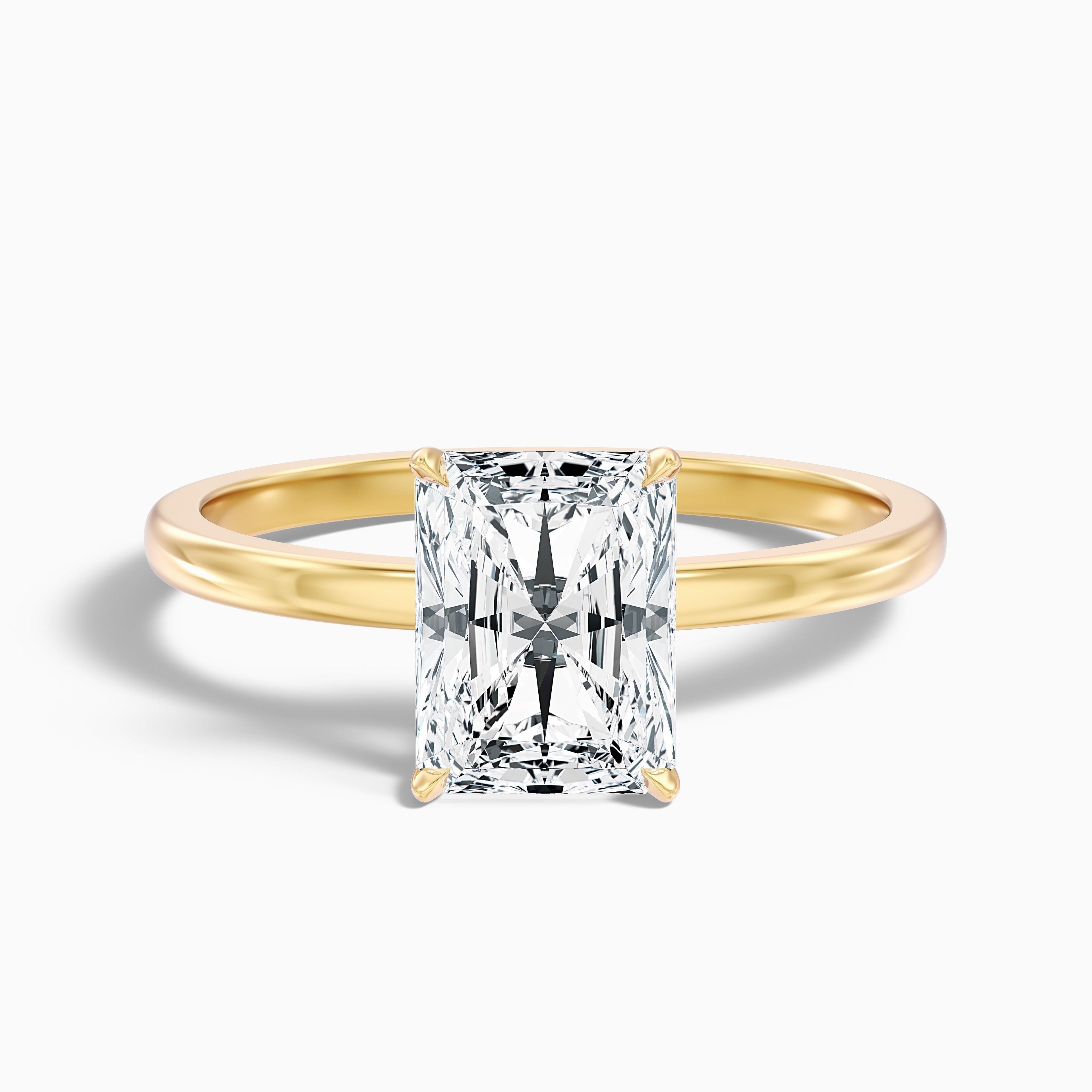 Lab Grown Diamond Ring Low Profile Rose Gold Solitaire