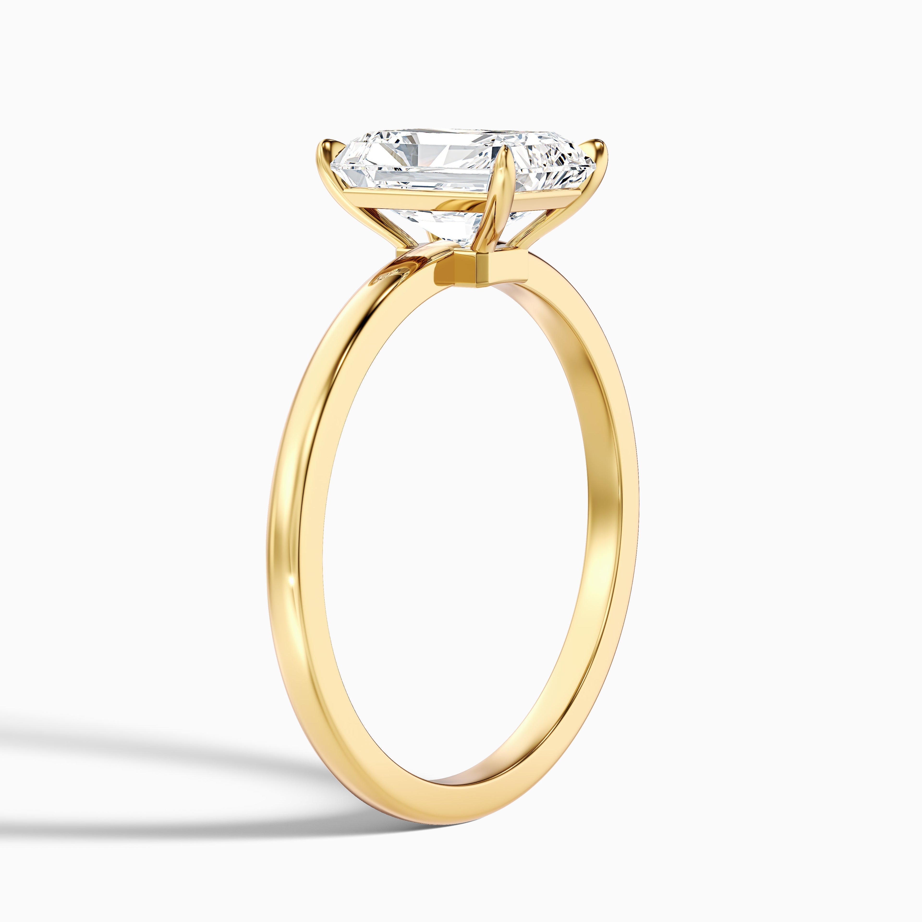 Avery 2 Carat Radiant Cut Low Profile Solitaire Moissanite Diamond Ring in 18k Rose Gold