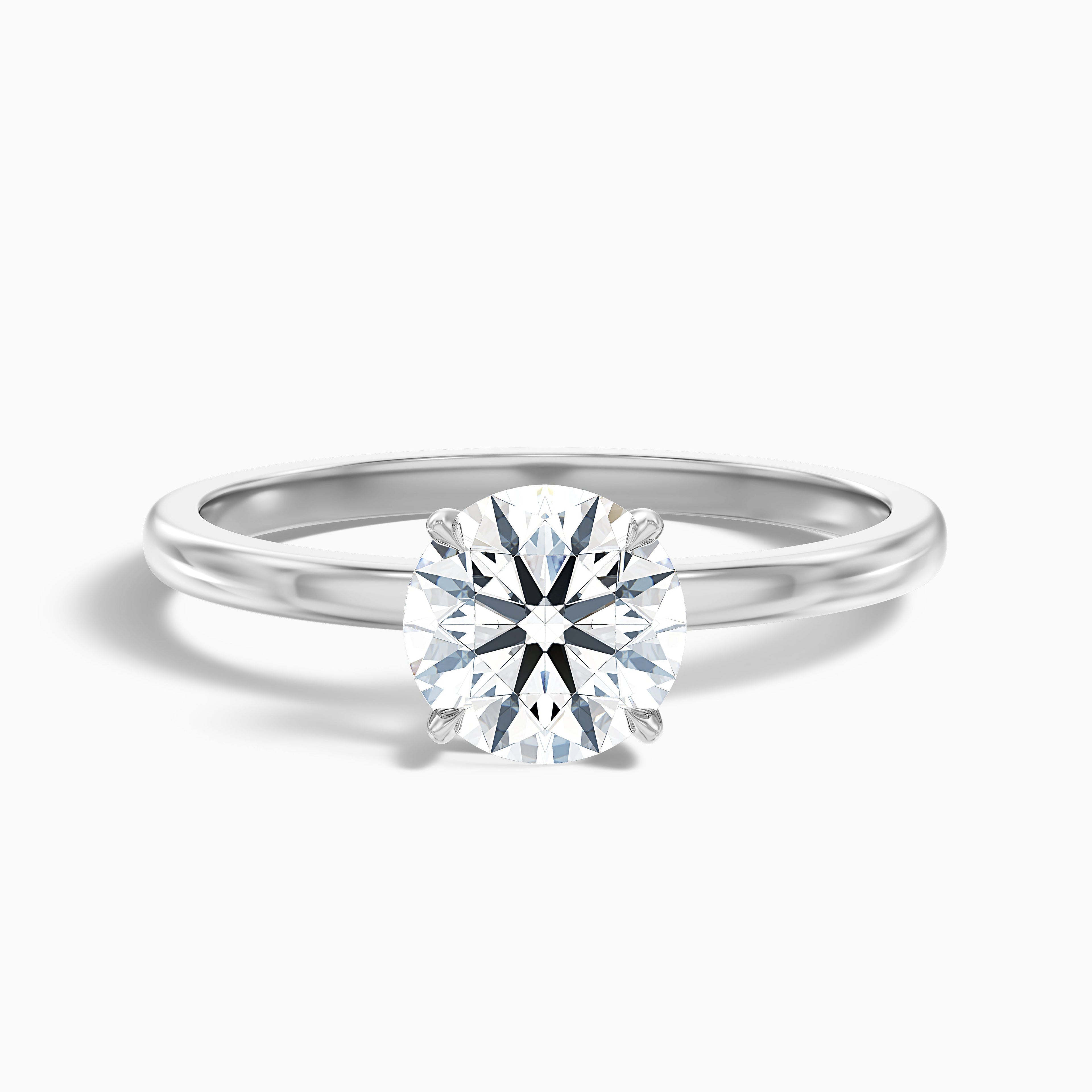 Arlen 2.5 Carat Round Cut Low Profile Solitaire Moissanite Diamond Ring in 18k Rose Gold