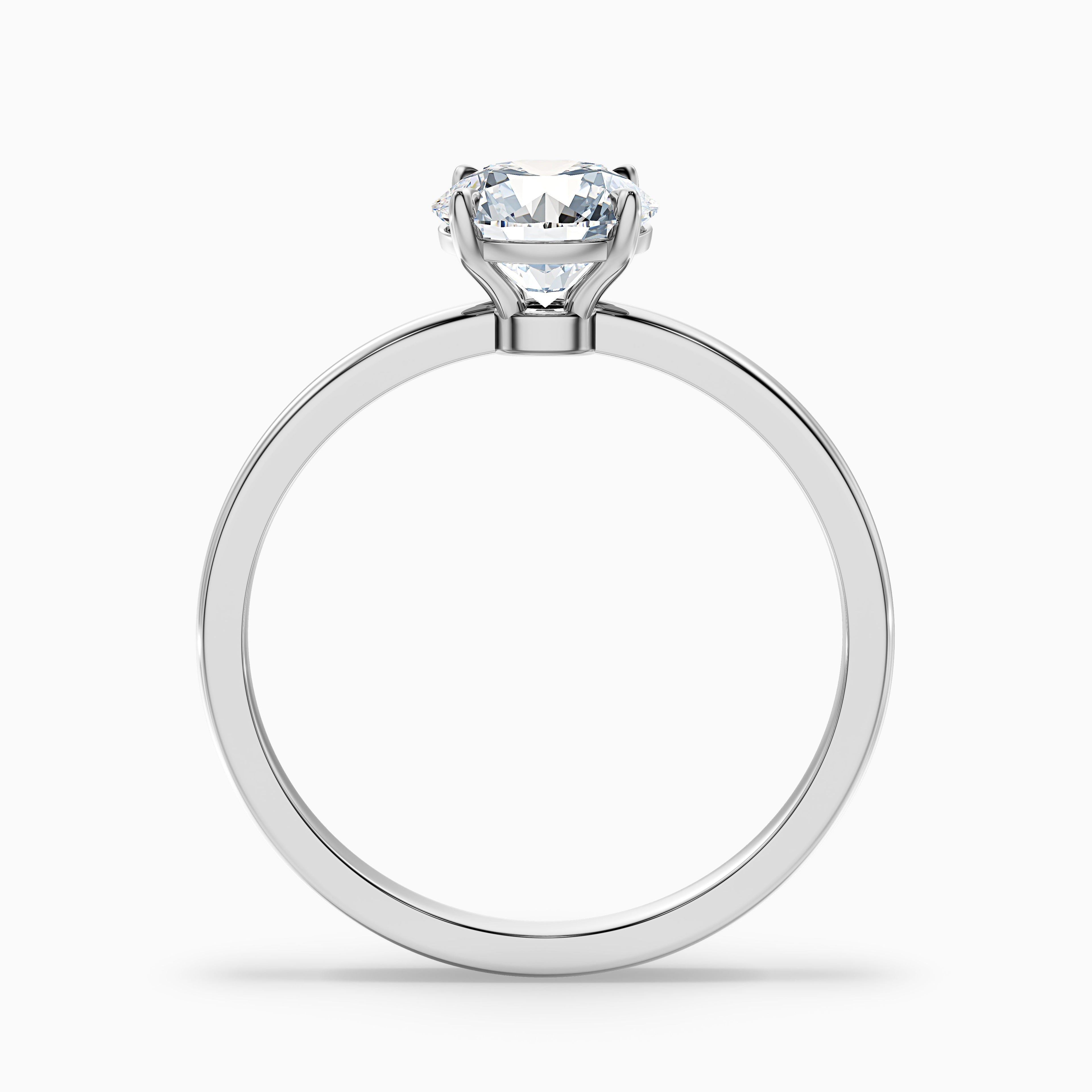 Arlen 2 Carat Round Cut Low Profile Solitaire Moissanite Diamond Ring in 14k Yellow Gold