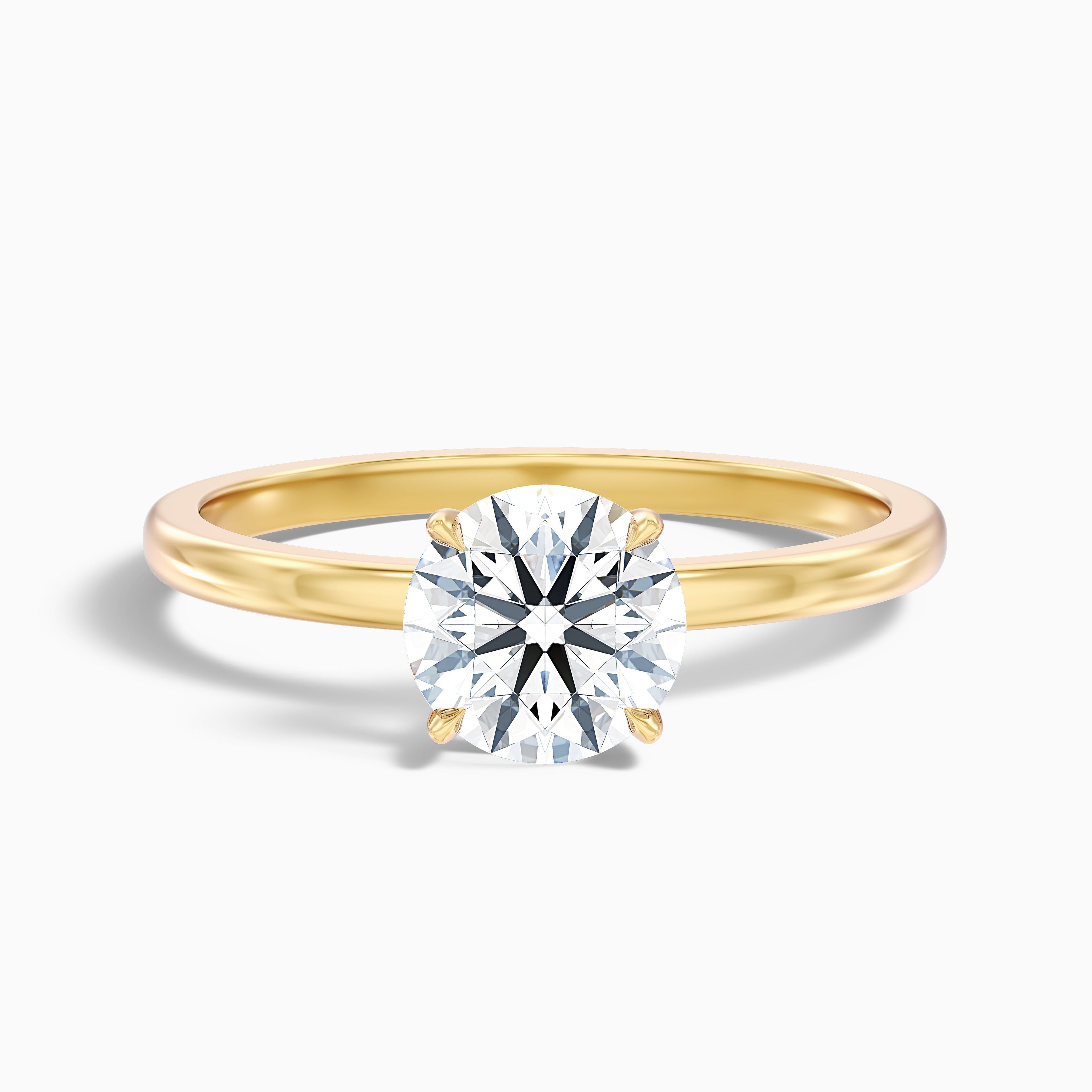 Arlen 5 Carat Round Cut Low Profile Solitaire Moissanite Diamond Ring in 925 Sterling Silver