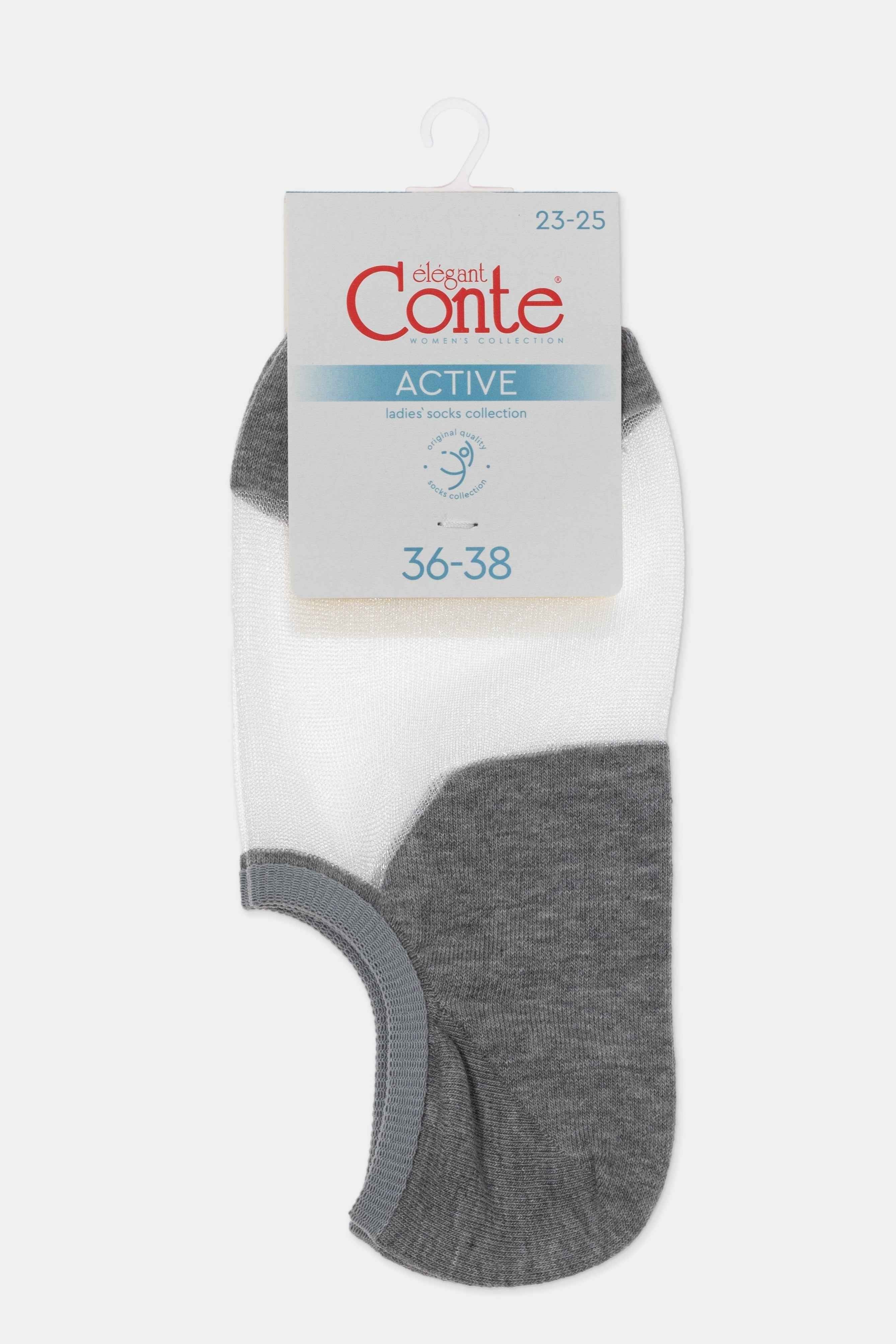 Cotton Ankle Socks Conte Active - Inserts Of Transparent Mesh