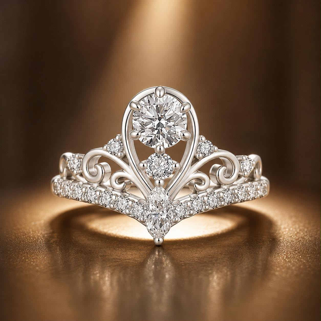 925 Sterling Silver 0.5 Carat Moissanite Ring in Size 6 for Women DestGlow
