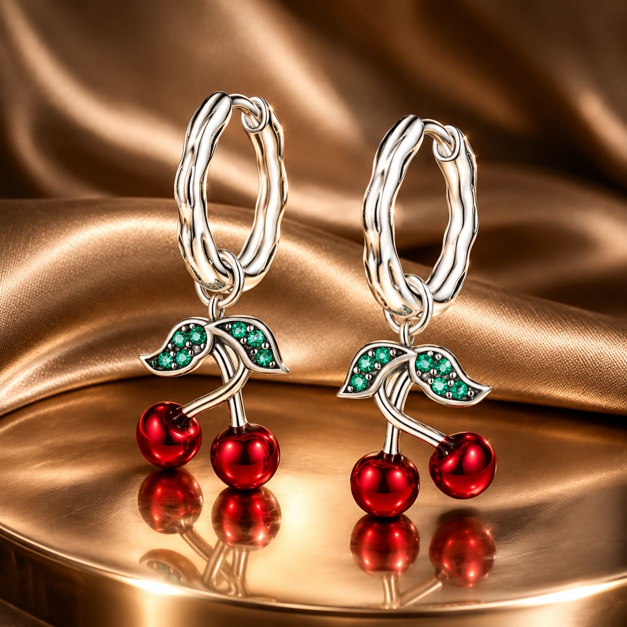 S925 Sterling Silver Oxidized CZ Enamel Earrings for Women DestGlow