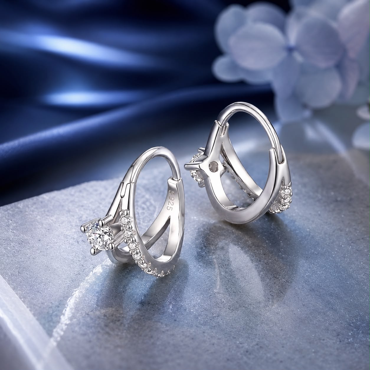 925 Sterling Silver Moissanite 0.3ct Earrings Size 1.2*0.6cm for Women DestGlow