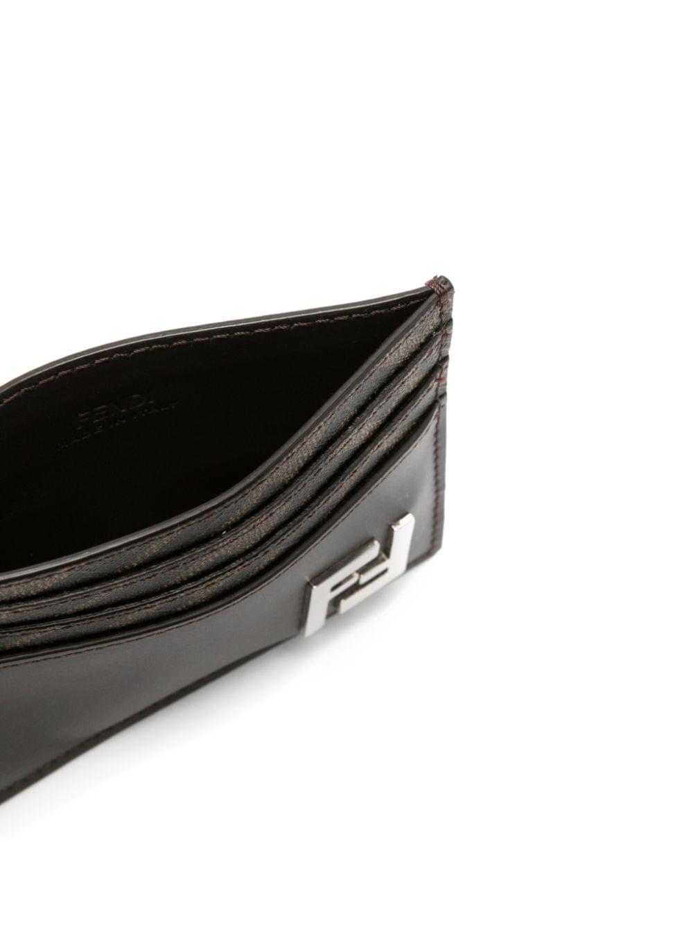 Fendi Men Leather And Ff Canvas Squared Card Holder DestGlow