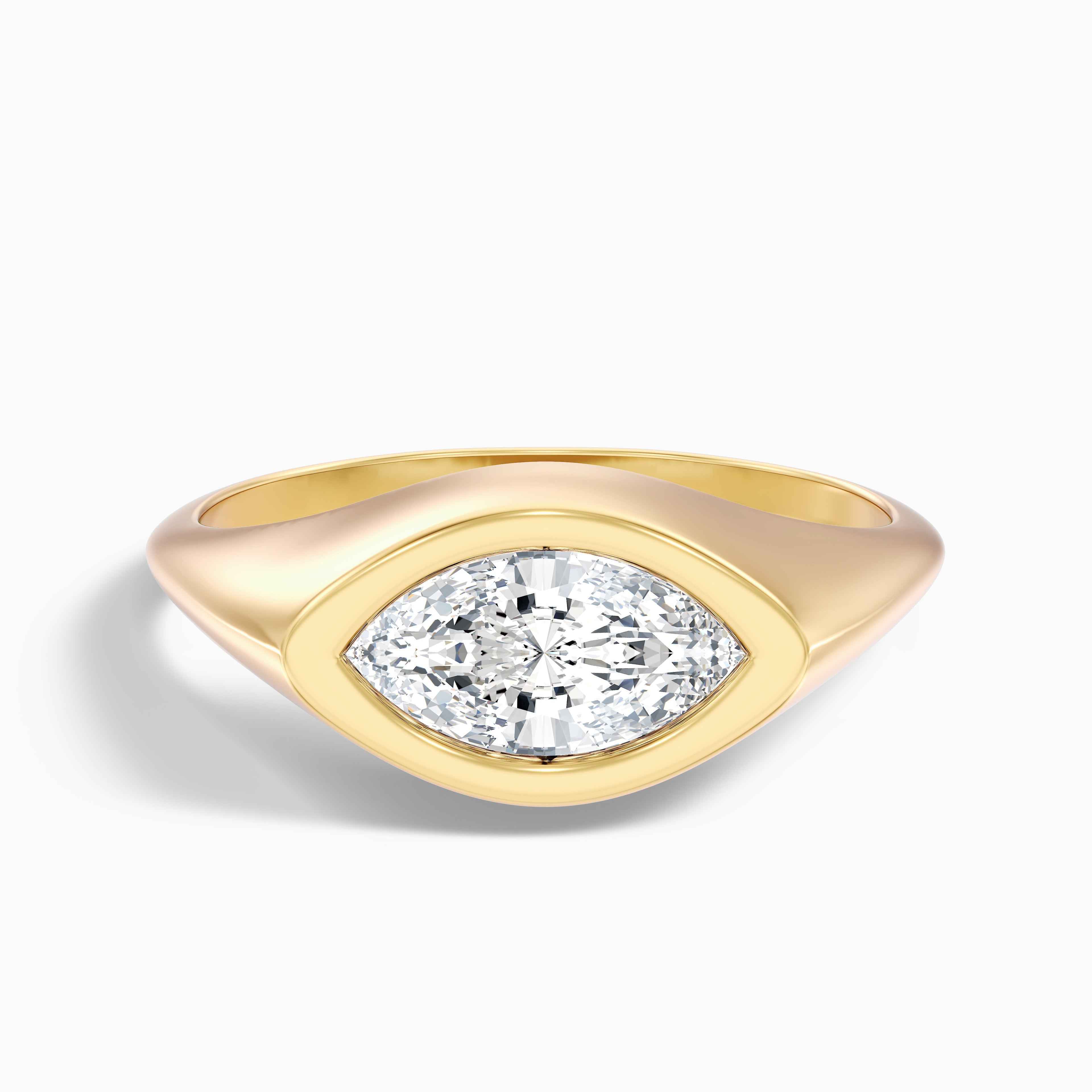 Alina 4 Carat Marquise East West Bezel Moissanite Diamond Ring In 14k White Gold