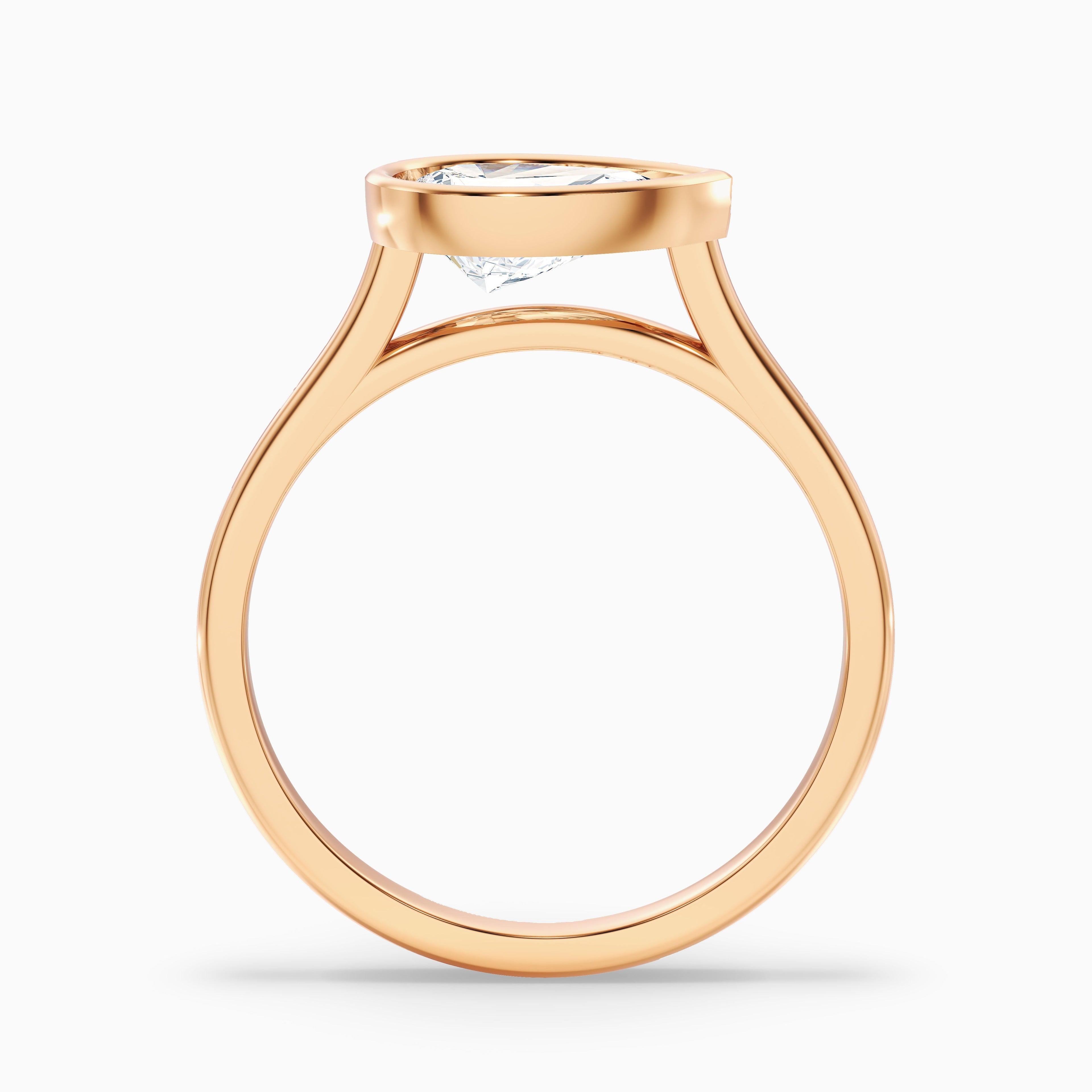 Noele 3 Carat Pear Cut East West Bezel Moissanite Diamond Ring in Platinum