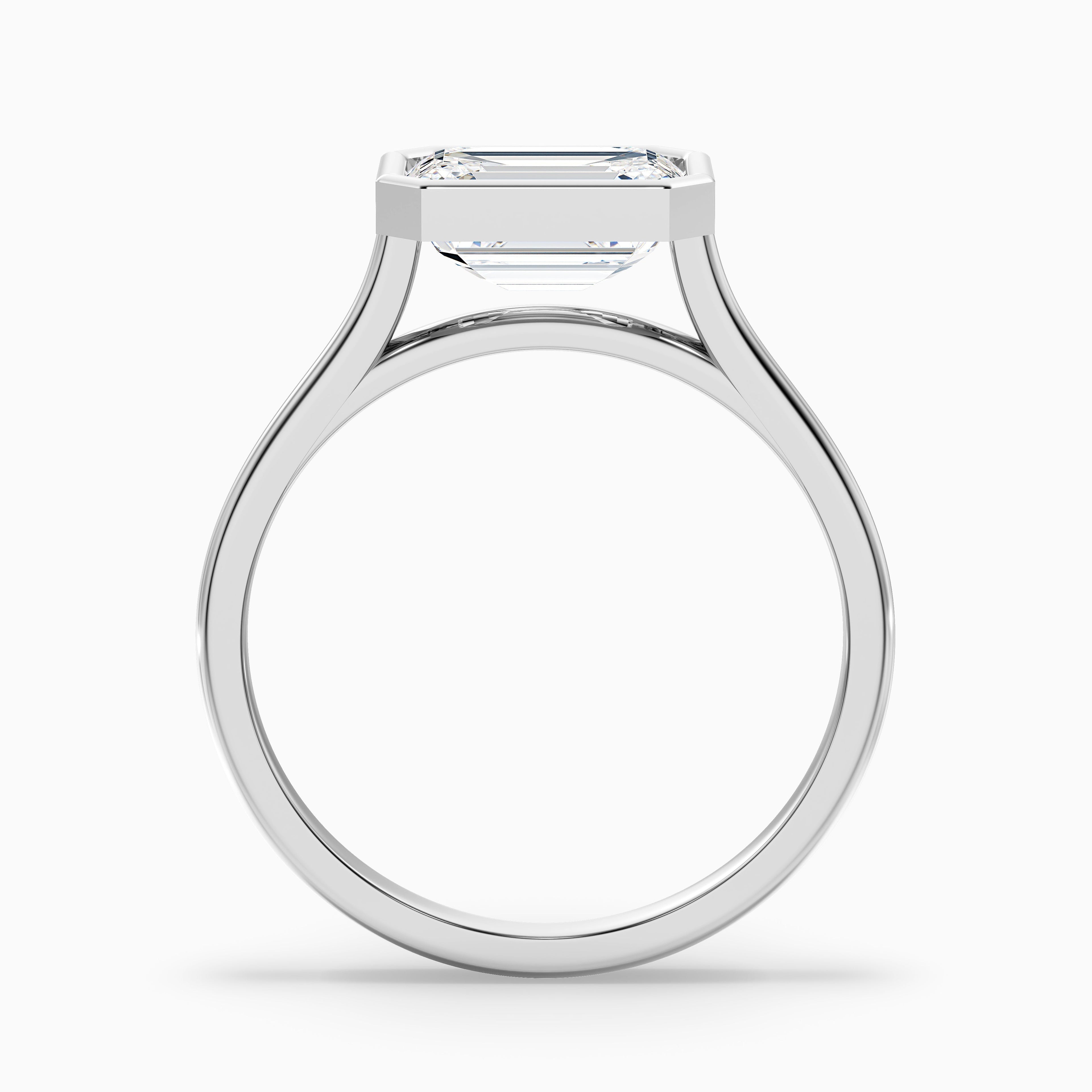 Briana 2 Carat Emerald East West Bezel Lab Grown Diamond Ring In 14k Rose Gold