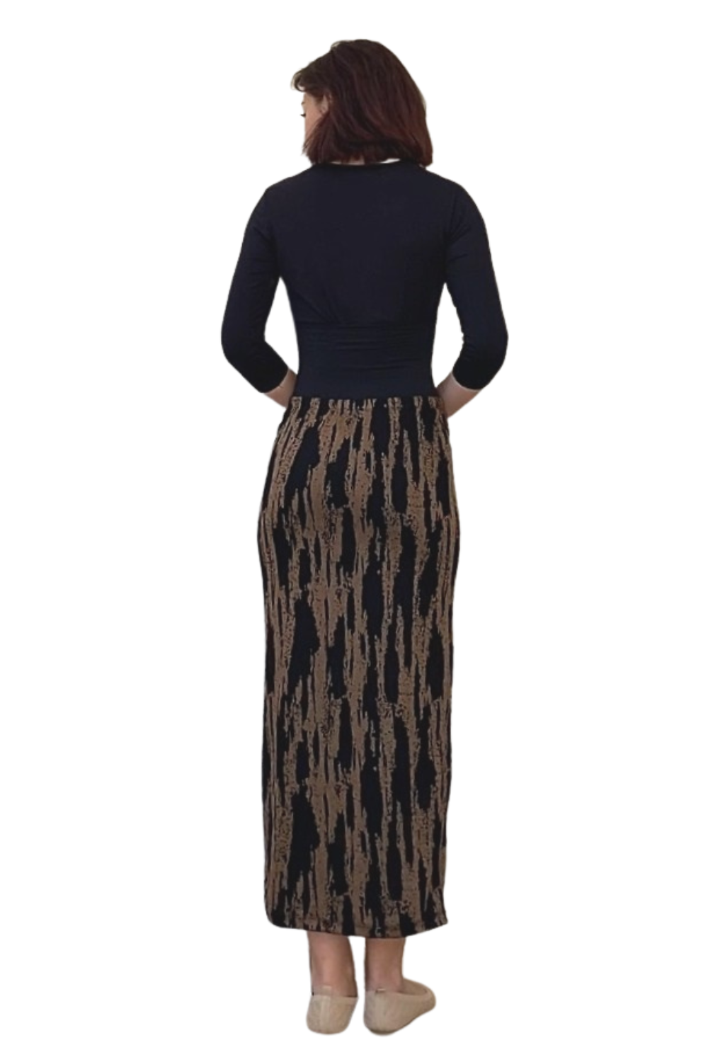 Long Printed Stretch Maxi Pencil Skirt by Kosher Casual USA