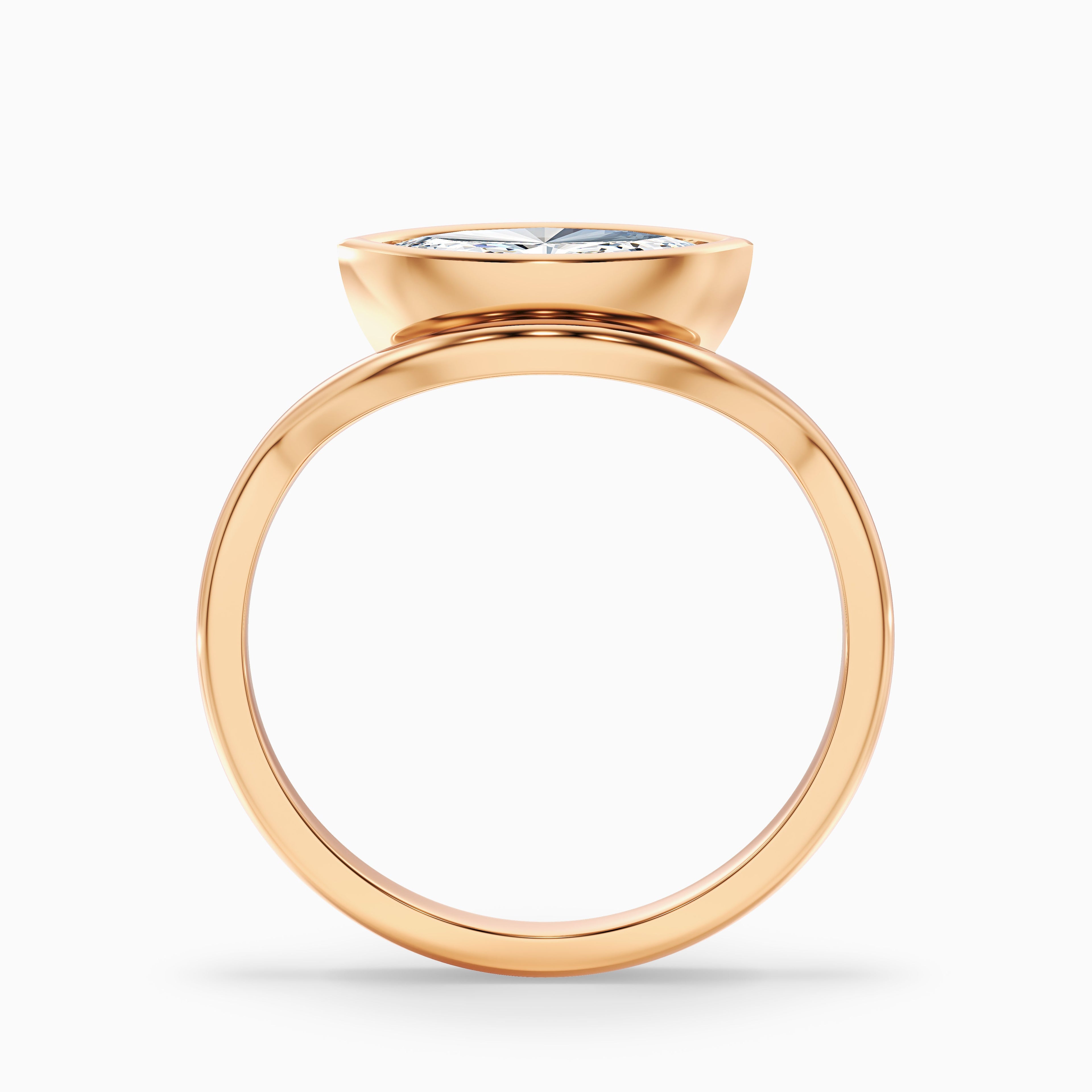 Briana 2 Carat Marquise East West Bezel Moissanite Diamond Ring In 18k Yellow Gold