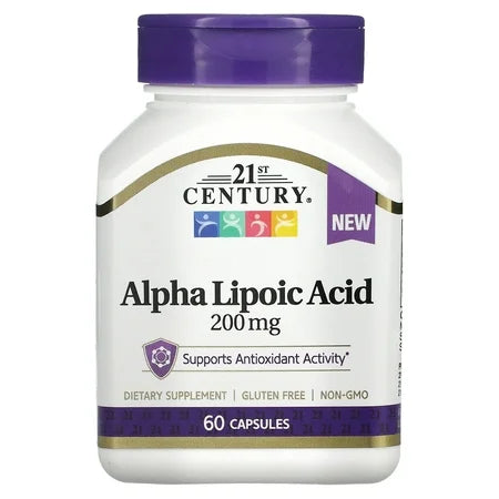 21st Century Healthcare Alpha Lipoic Acid 200 mg, 60 Count Vegetarian Capsules by Pasteur Pharmacy