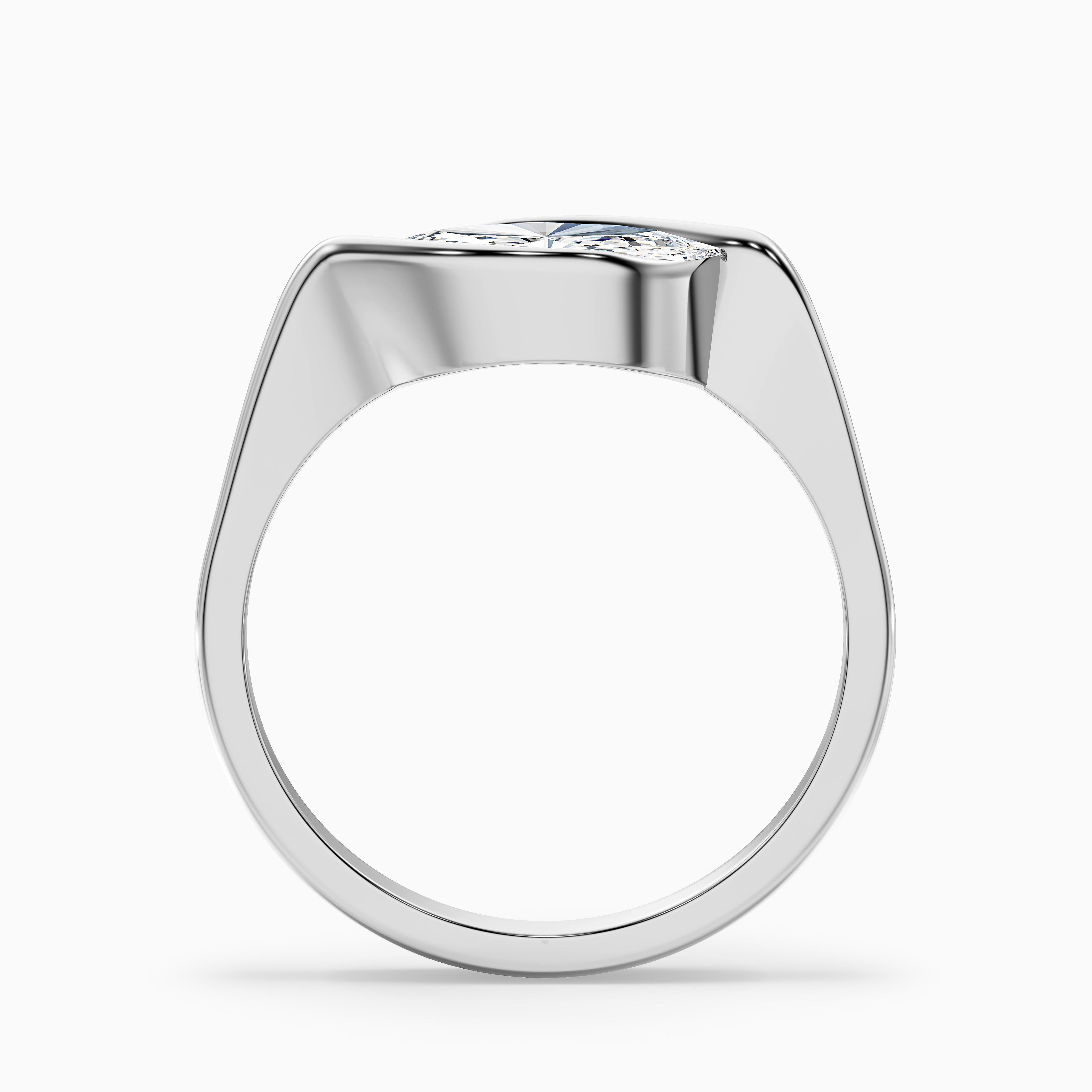 Alina 5 Carat Marquise East West Half Bezel Lab Grown Diamond Ring In 18k Rose Gold