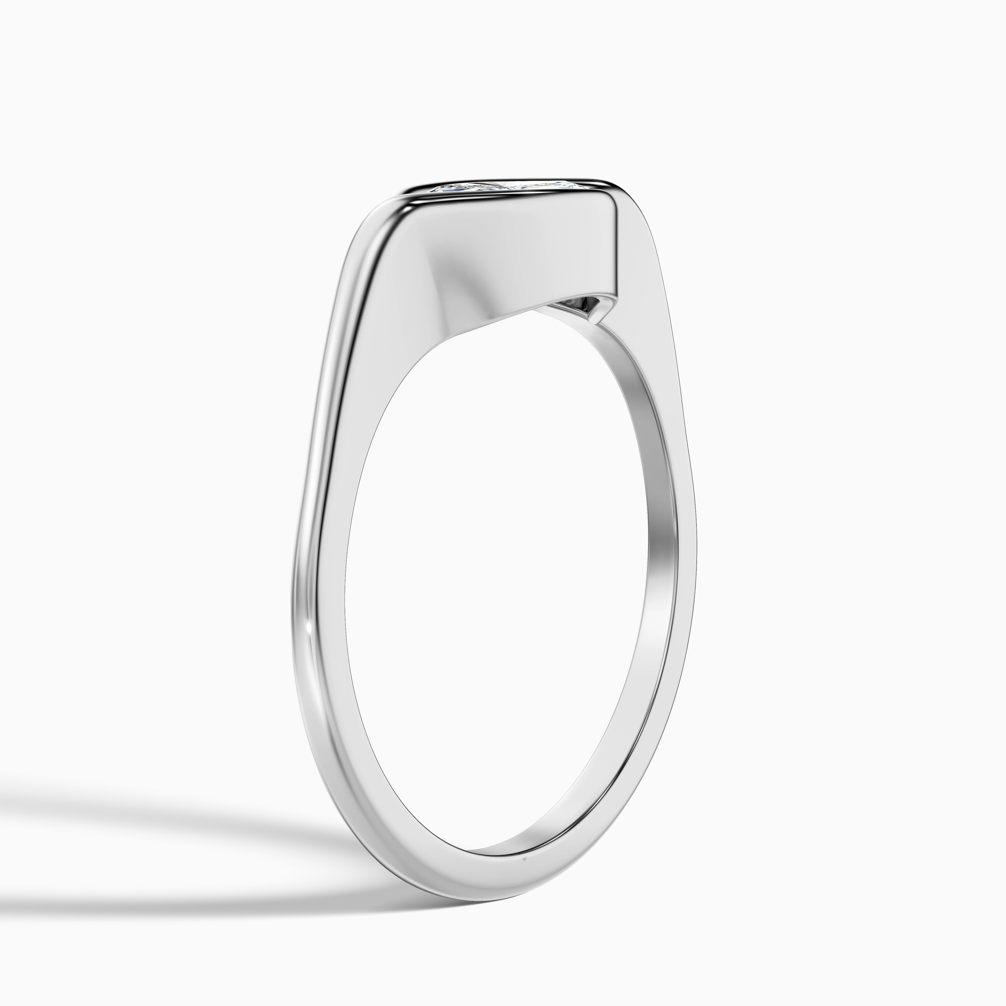 Sydney 2 Carat Marquise East West Half Bezel Moissanite Diamond Ring In Platinum