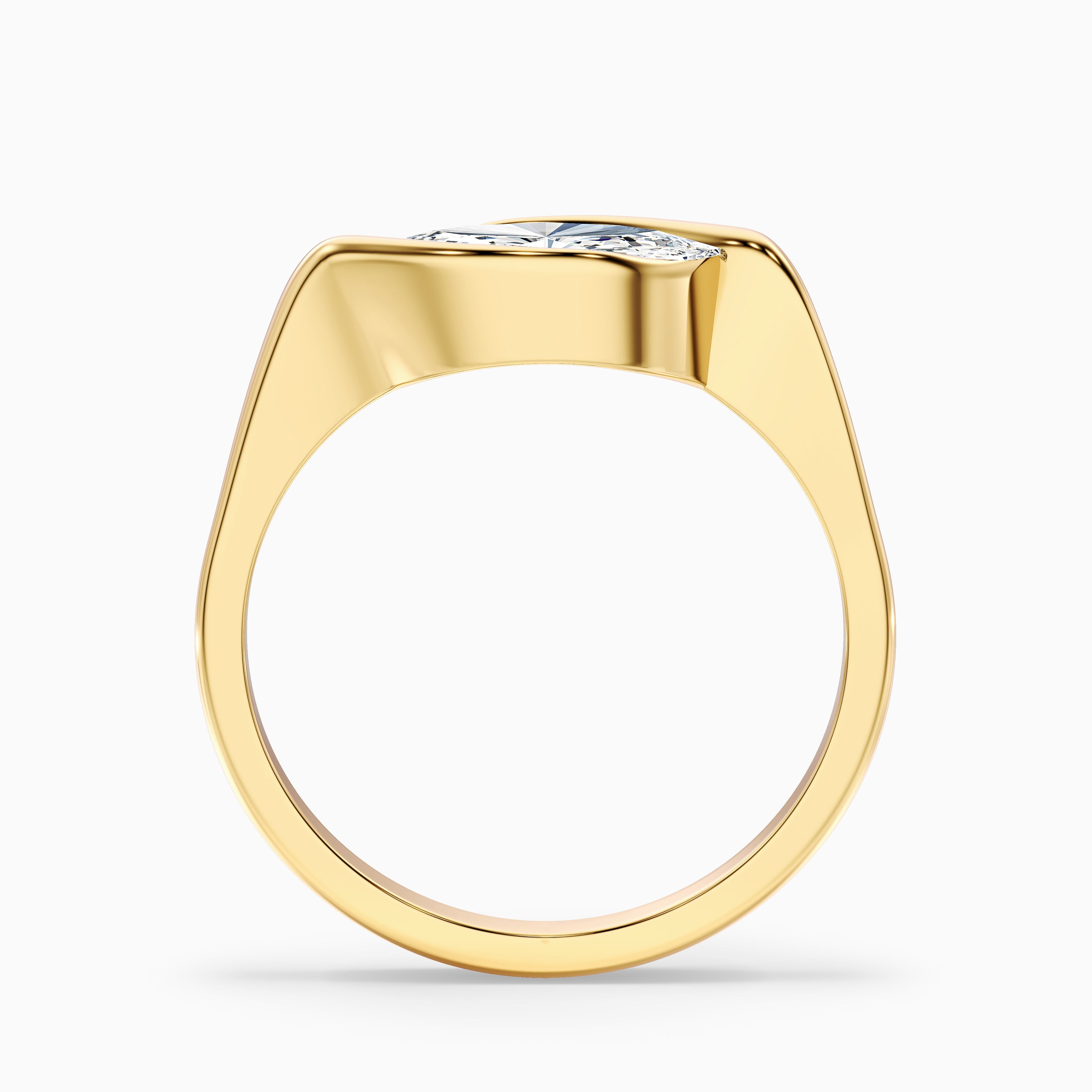 Sydney 2 Carat Marquise East West Half Bezel Moissanite Diamond Ring In Platinum