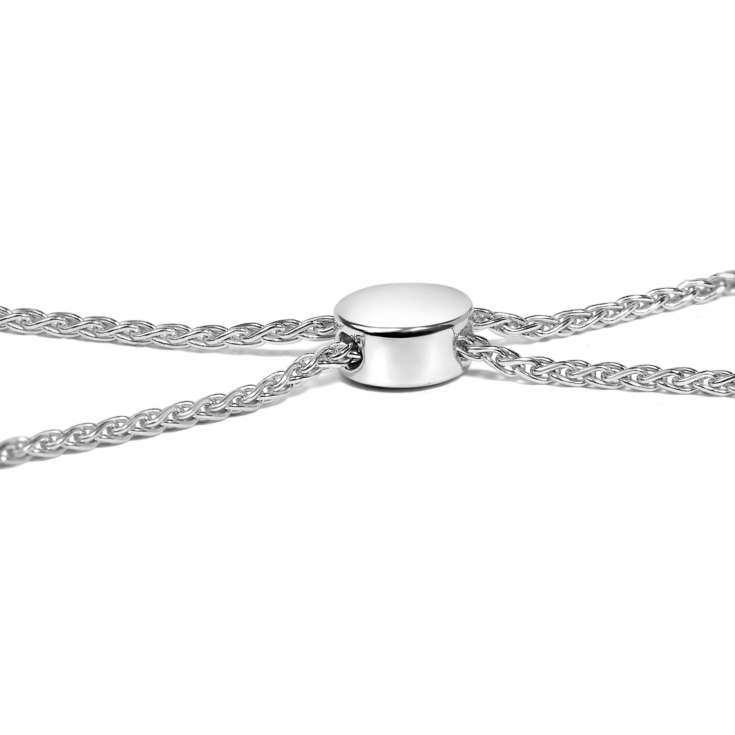 .925 Sterling Silver 1/2 Cttw Diamond Double Wave Bolo Bracelet by Bids.com