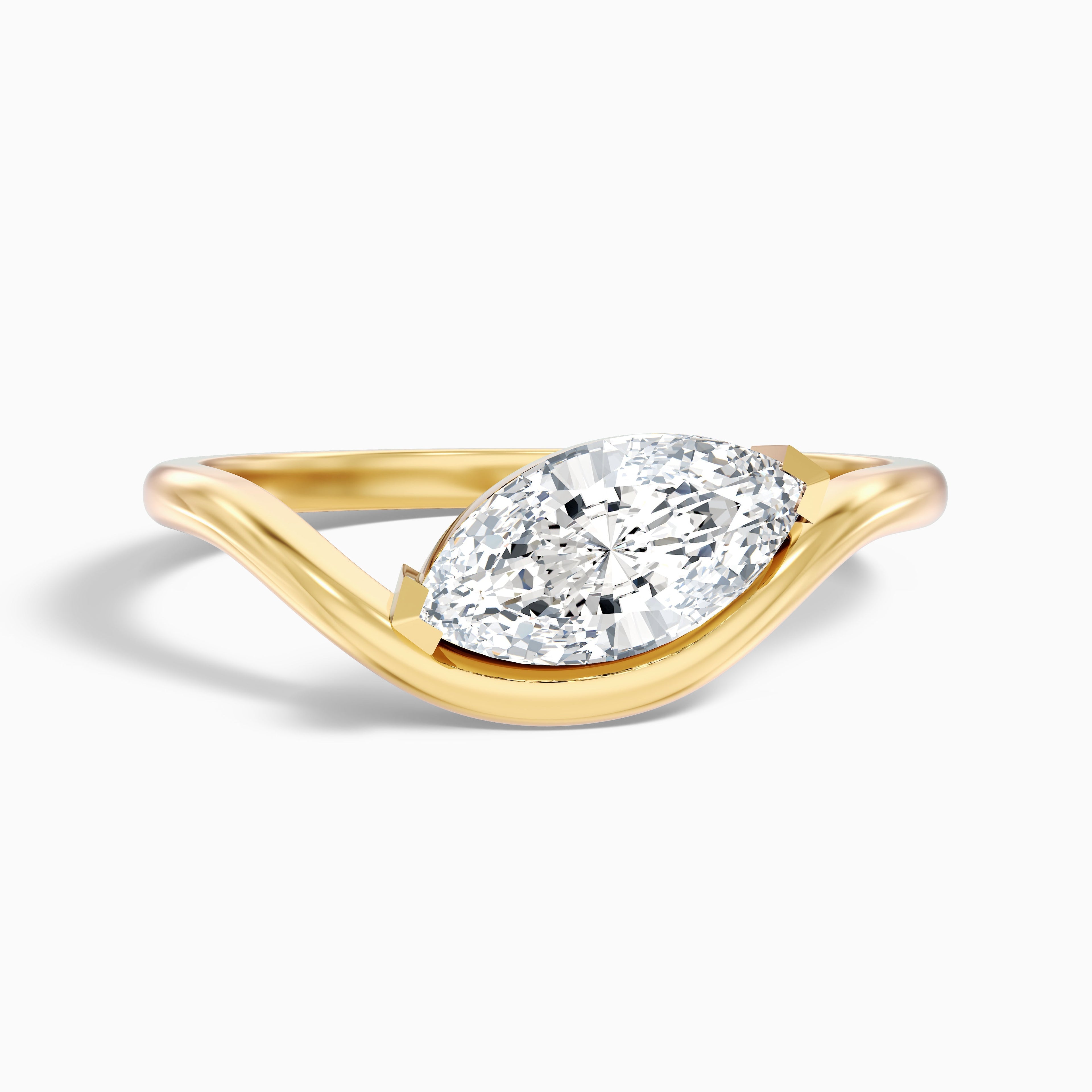 Gleny 5 Carat Marquise Cut East West Moissanite Diamond Ring in Platinum