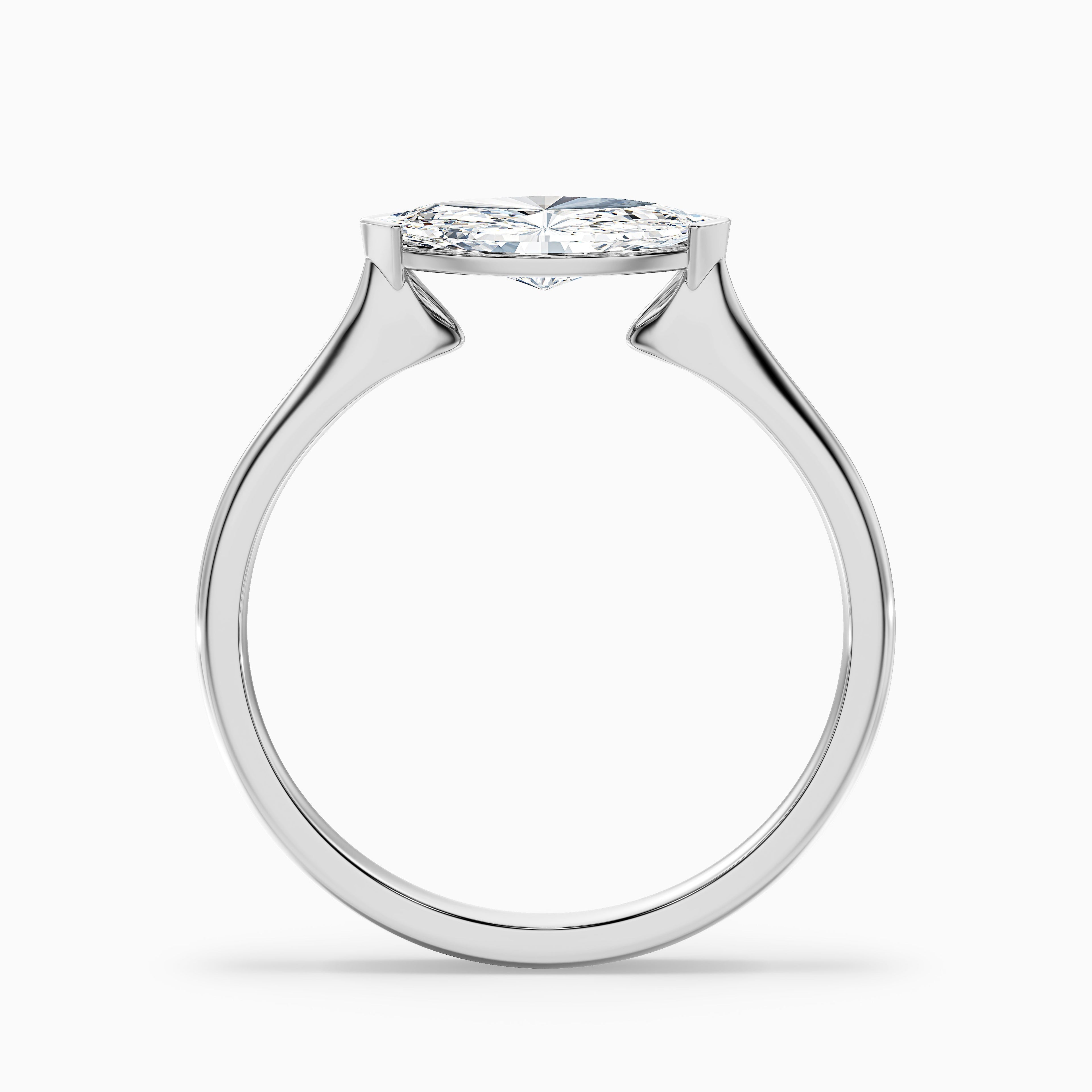 Alva 1 Carat Marquise East West Lab Grown Diamond Engagement Ring in 14k Yellow Gold