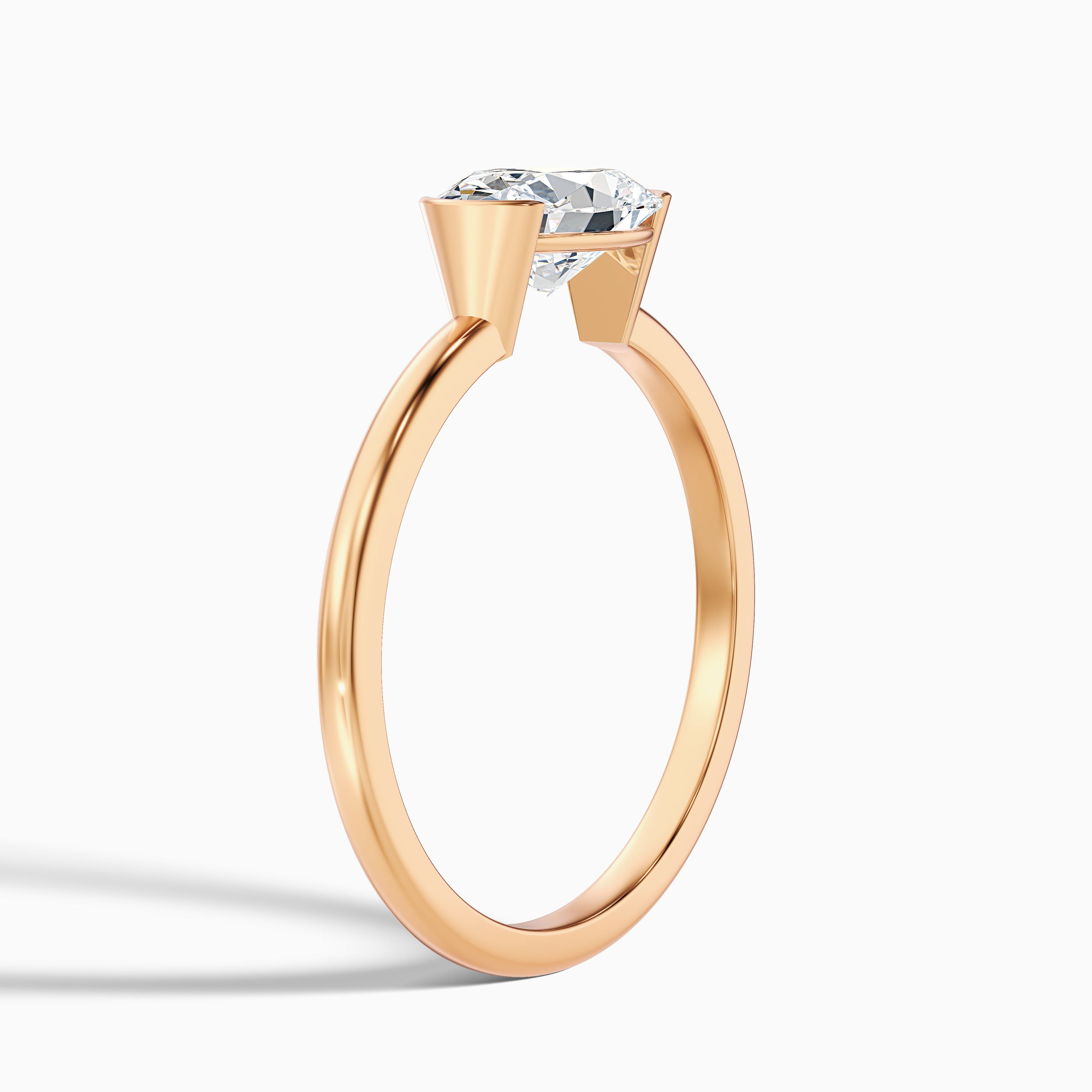 Alva 5 Carat Oval Cut East West Moissanite Diamond Ring in 18k Rose Gold