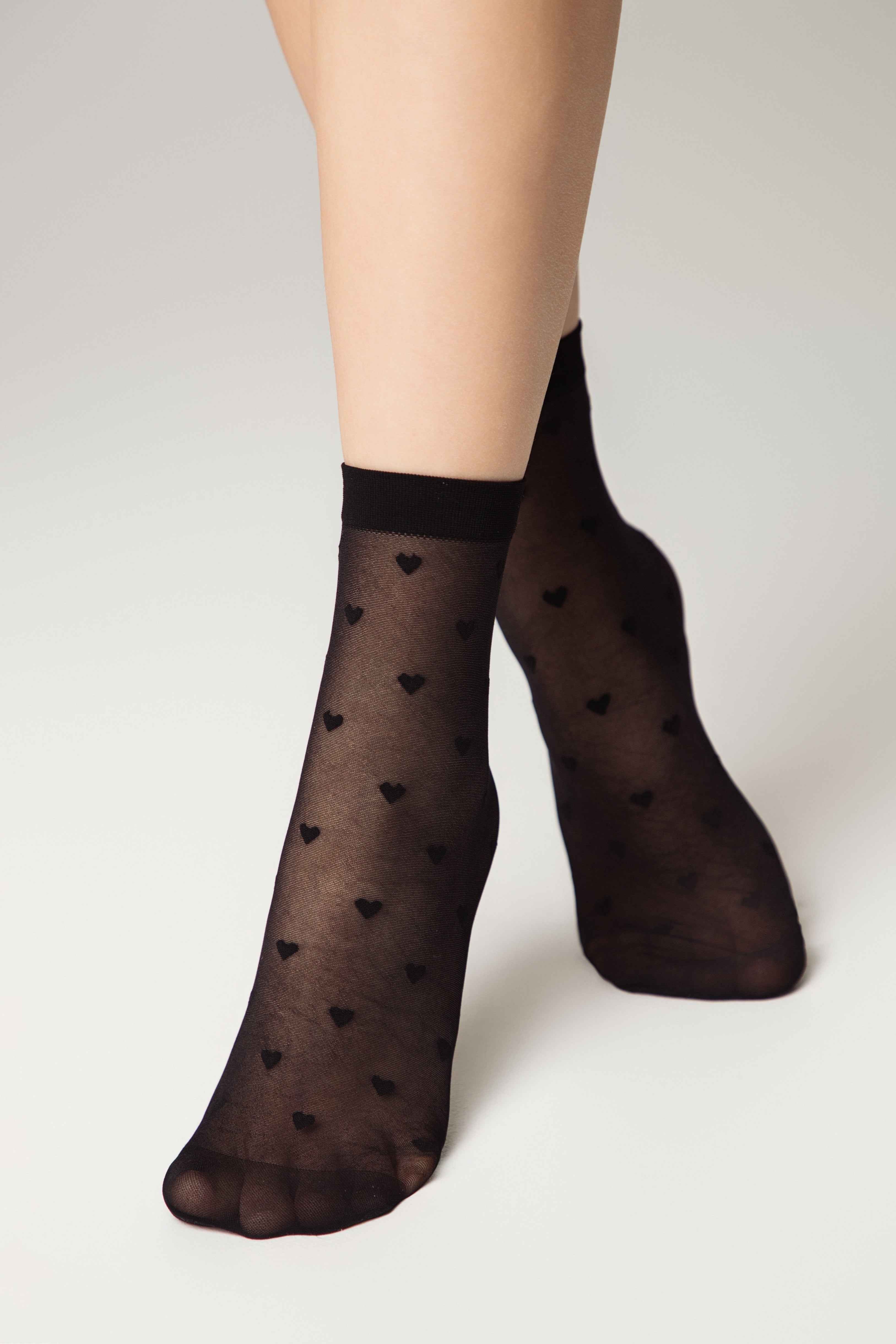 Socks Conte Fantasy - Hearts Pattern