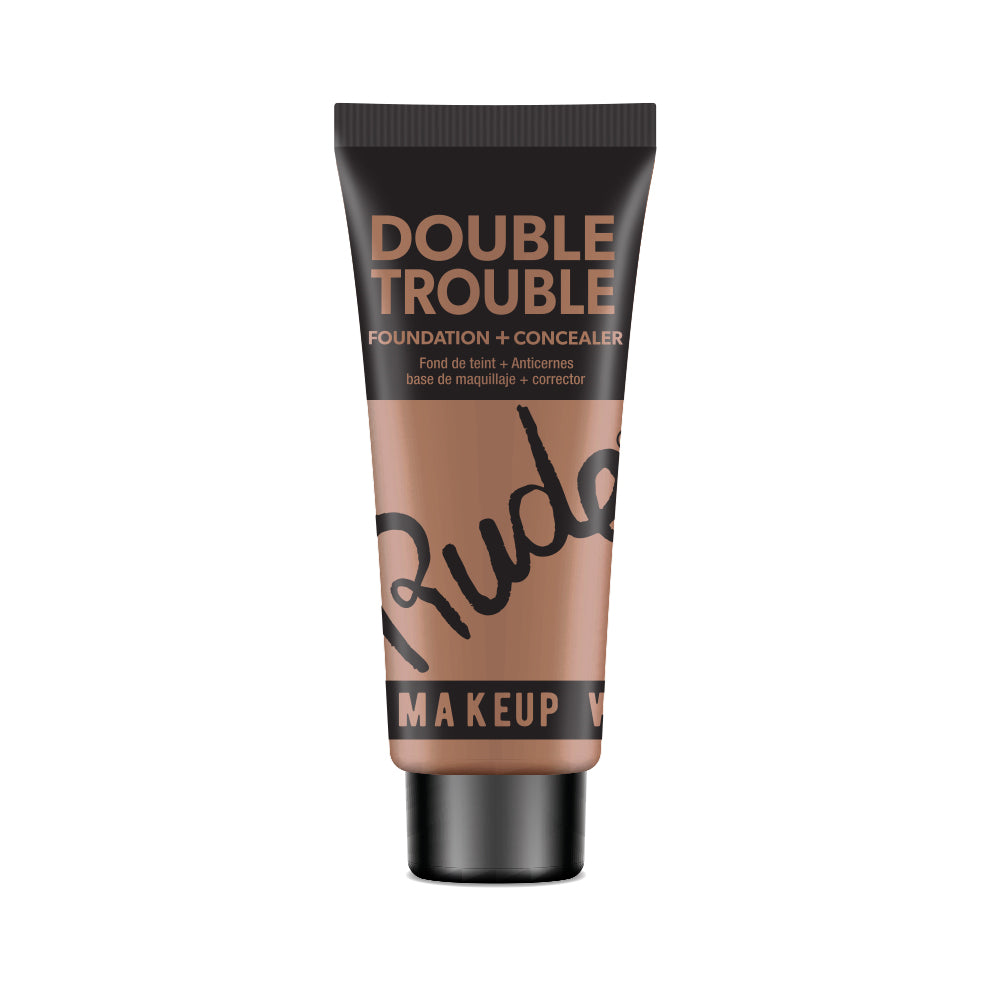 RUDE Double Trouble Foundation + Concealer - Walnut 19 - DestGlow