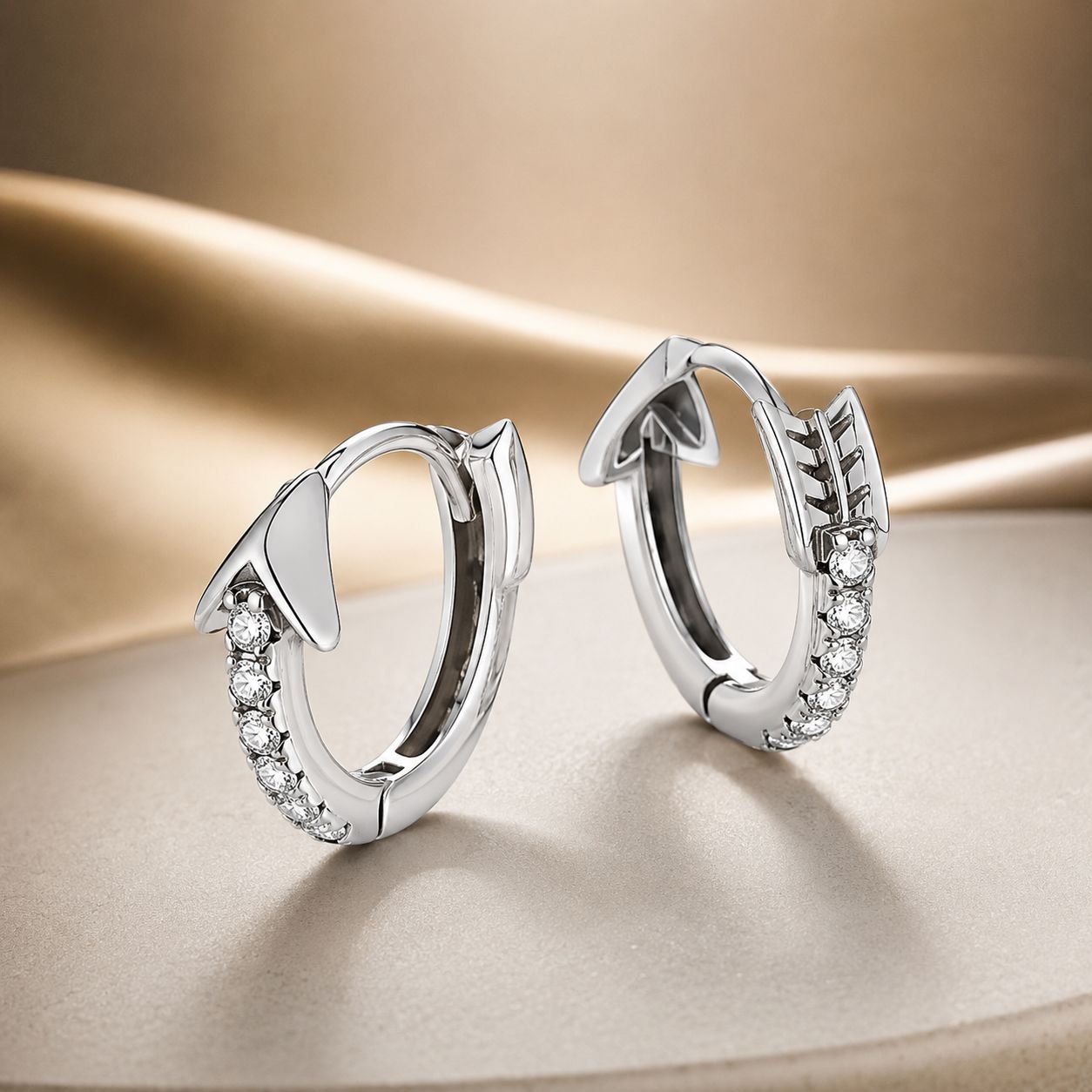 925 Sterling Silver Earrings with Pavé Setting CZ and Oxidized Finish DestGlow