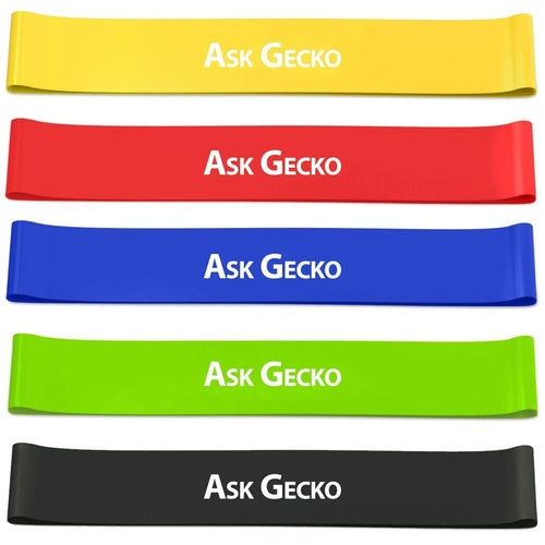 Resistance Loop Bands Exercise Set - 5 Levels Fitness Workout Stretch Bands with Carry Bag