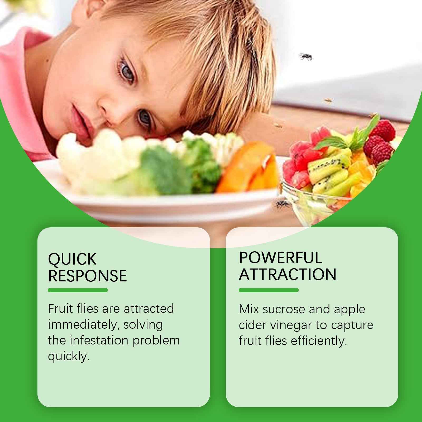 MoonSpry Fruit Fly Trap Supplement Domestic Kitchen Living Room Hygiene Fruit Fly Cockroach Trap Bug Repellent Solution