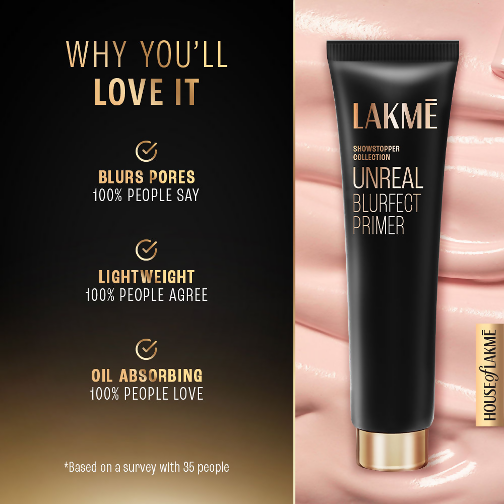 Lakme Unreal Blur Perfect Face Primer, Mattifies & Blurs Pores