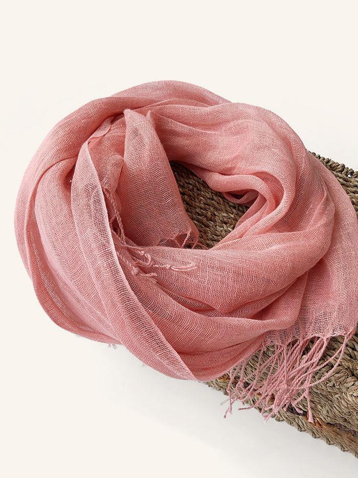 100% Linen Lightweight Solid Color Scarf BIANCA