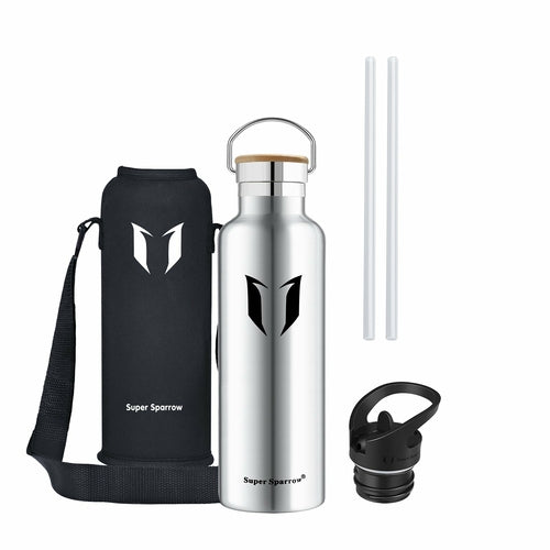 Insulated Stainless Steel Water Bottle - 25oz/750ml Extra Large Vacuum Flask