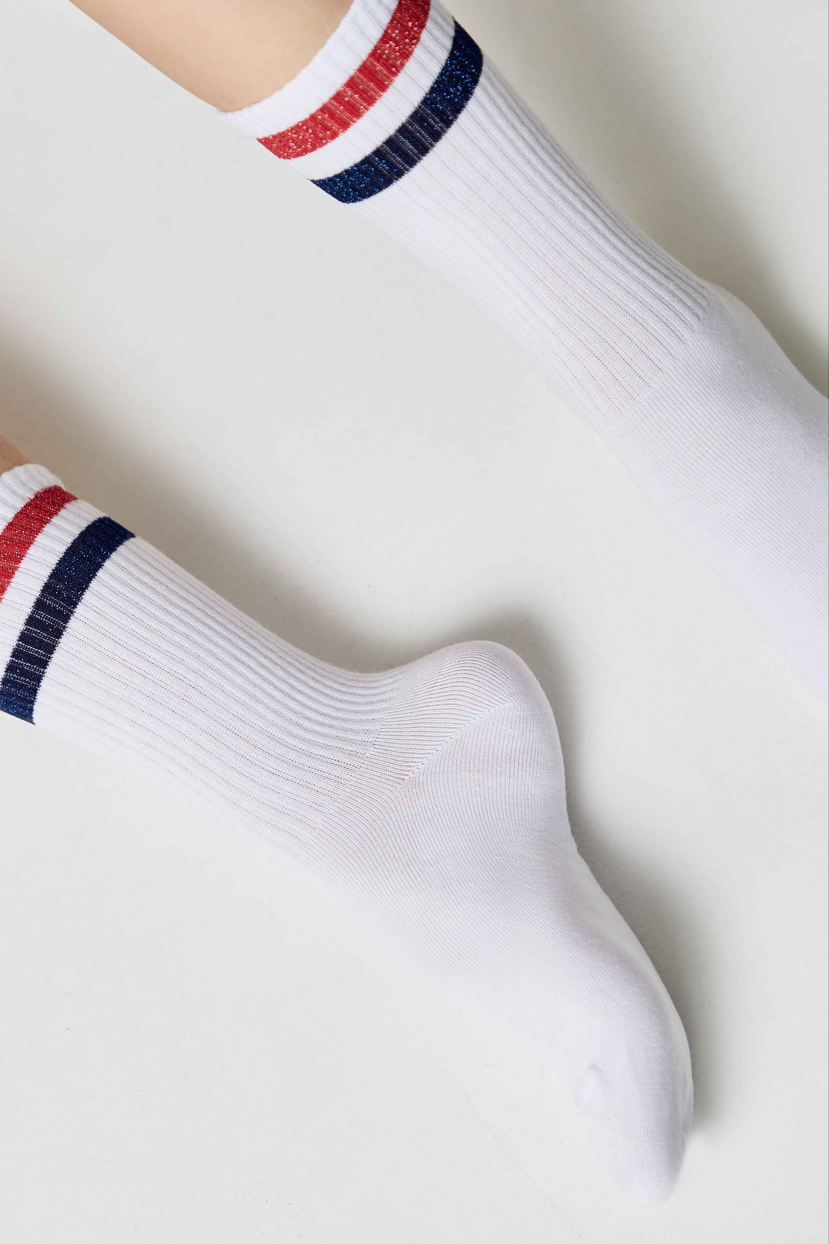 Conte Cotton Long Socks Active 157 - Lurex Stripes