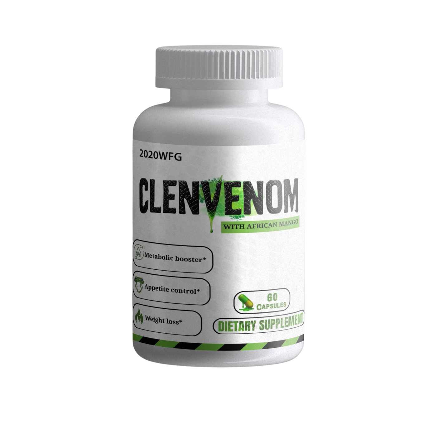 CLENVENOM: Thermogenic Complex | 60 Capsules - Green Tea Extract, Raspberry Ketones & Natural Energy Support by 2020WFG