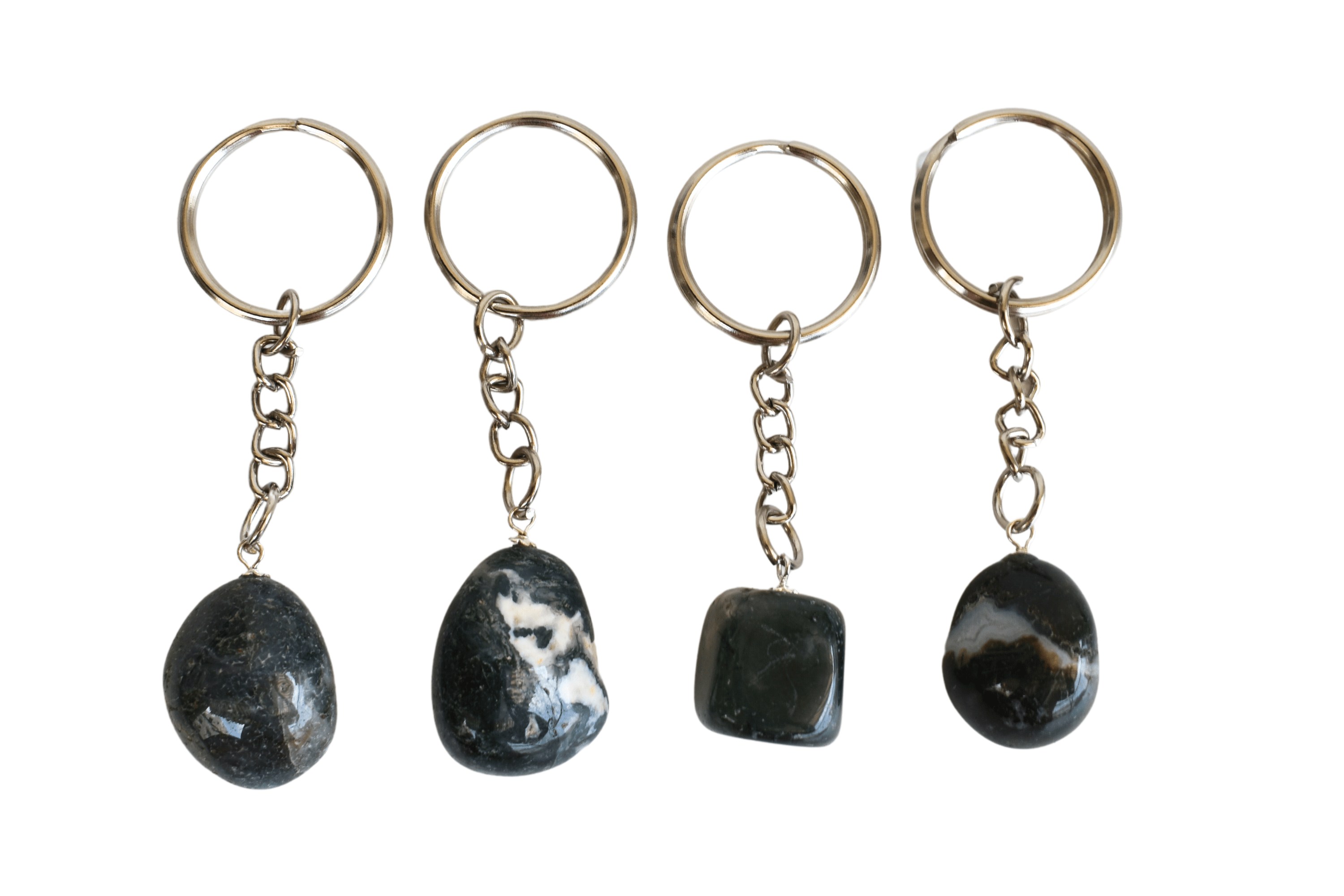 Moss Agate Key Chain, Gemstone Keychain Crystal Key Ring (Trust and Self-Discipline)Â DestGlow