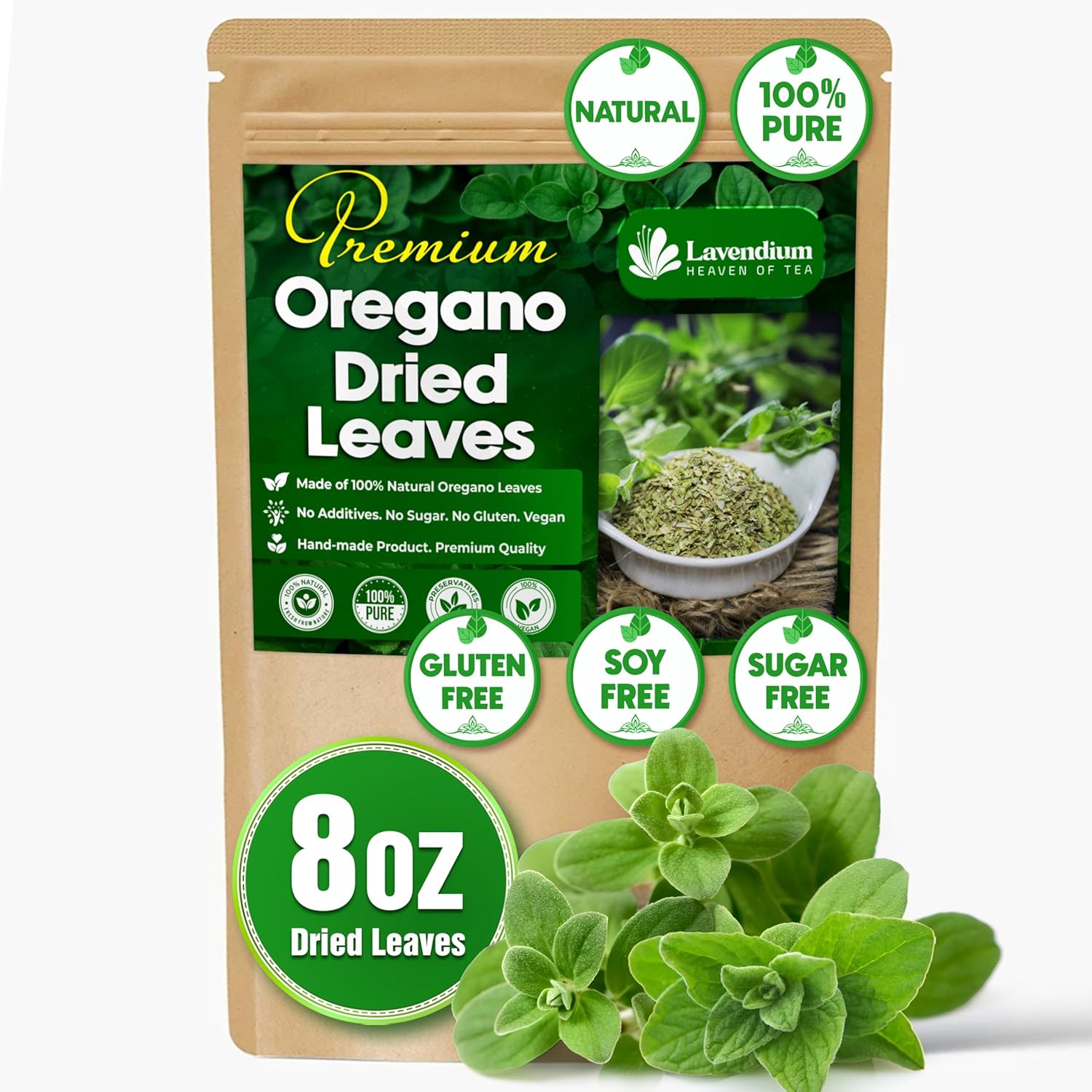Premium Dried Oregano Leaves – 100% Pure, Non-GMO, Gluten-Free, Vegan – Aromatic Herb for Cooking, Seasoning, Sauces, and Pizza by FreshDrinkUS - Natural and Premium Herbal Tea