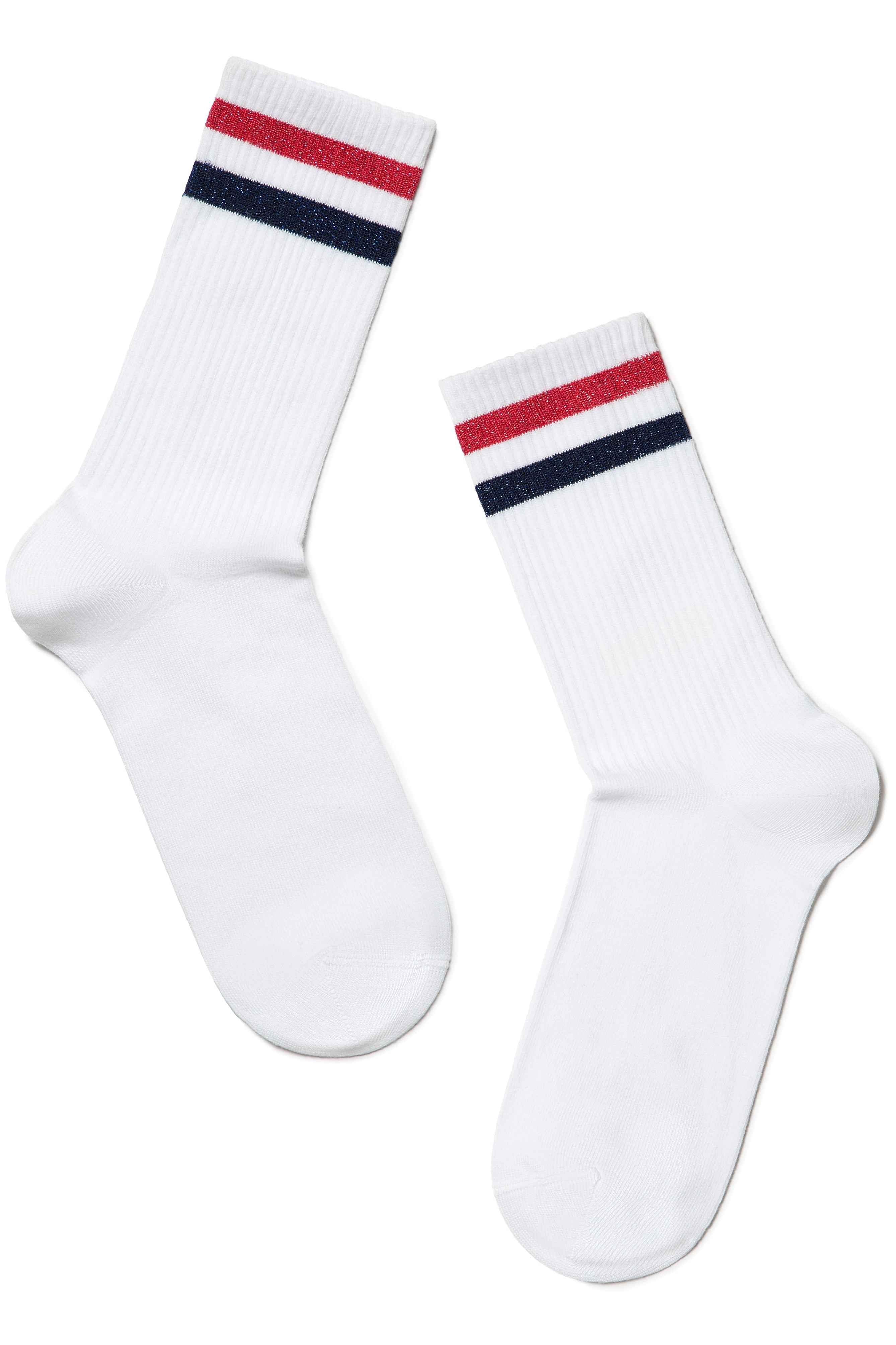 Conte Cotton Long Socks Active 157 - Lurex Stripes