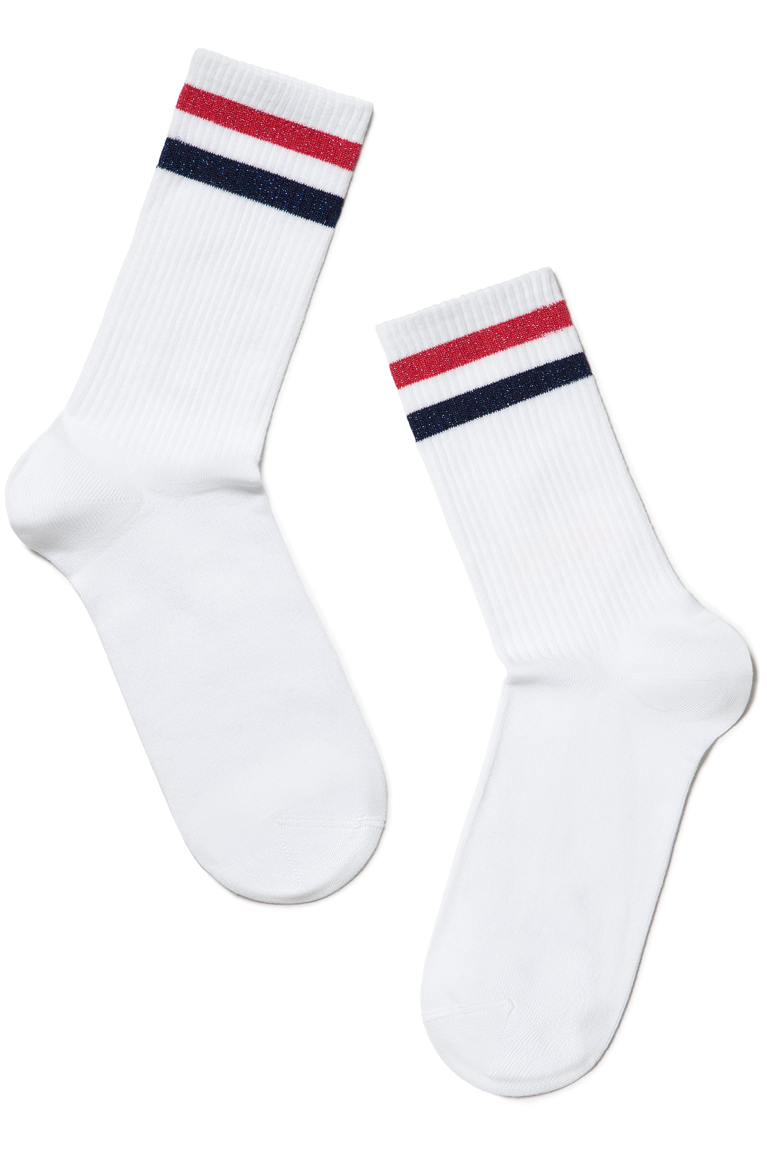 Conte Cotton Long Socks Active 157 - Lurex Stripes - DestGlow